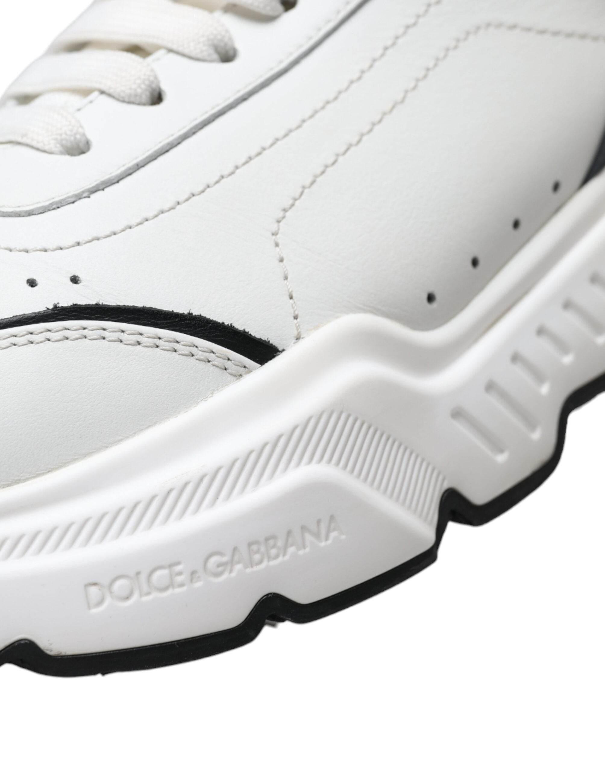 Dolce & Gabbana Chic Black & White Daymaster Leather Sneakers - Hilstor