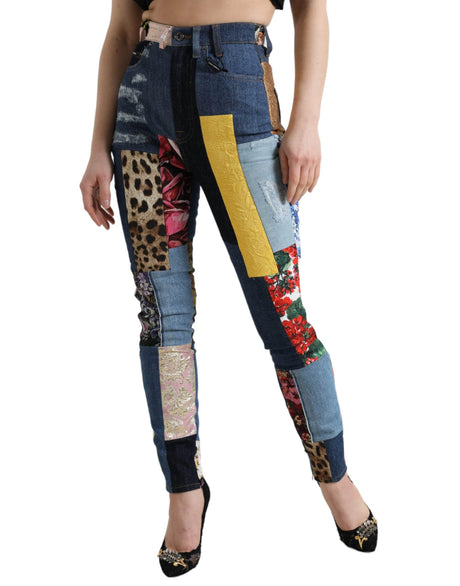Dolce & Gabbana Vibrant Patchwork Skinny Jeans - Hilstor