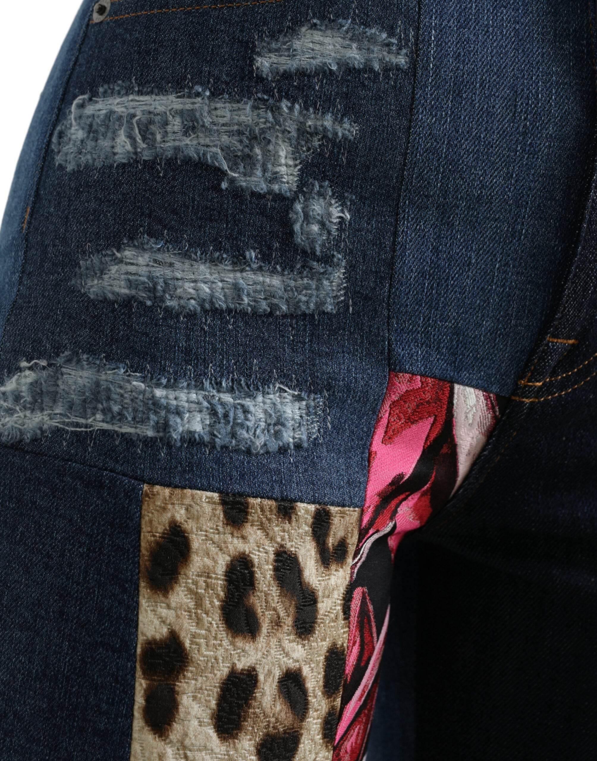 Dolce & Gabbana Vibrant Patchwork Skinny Jeans - Hilstor