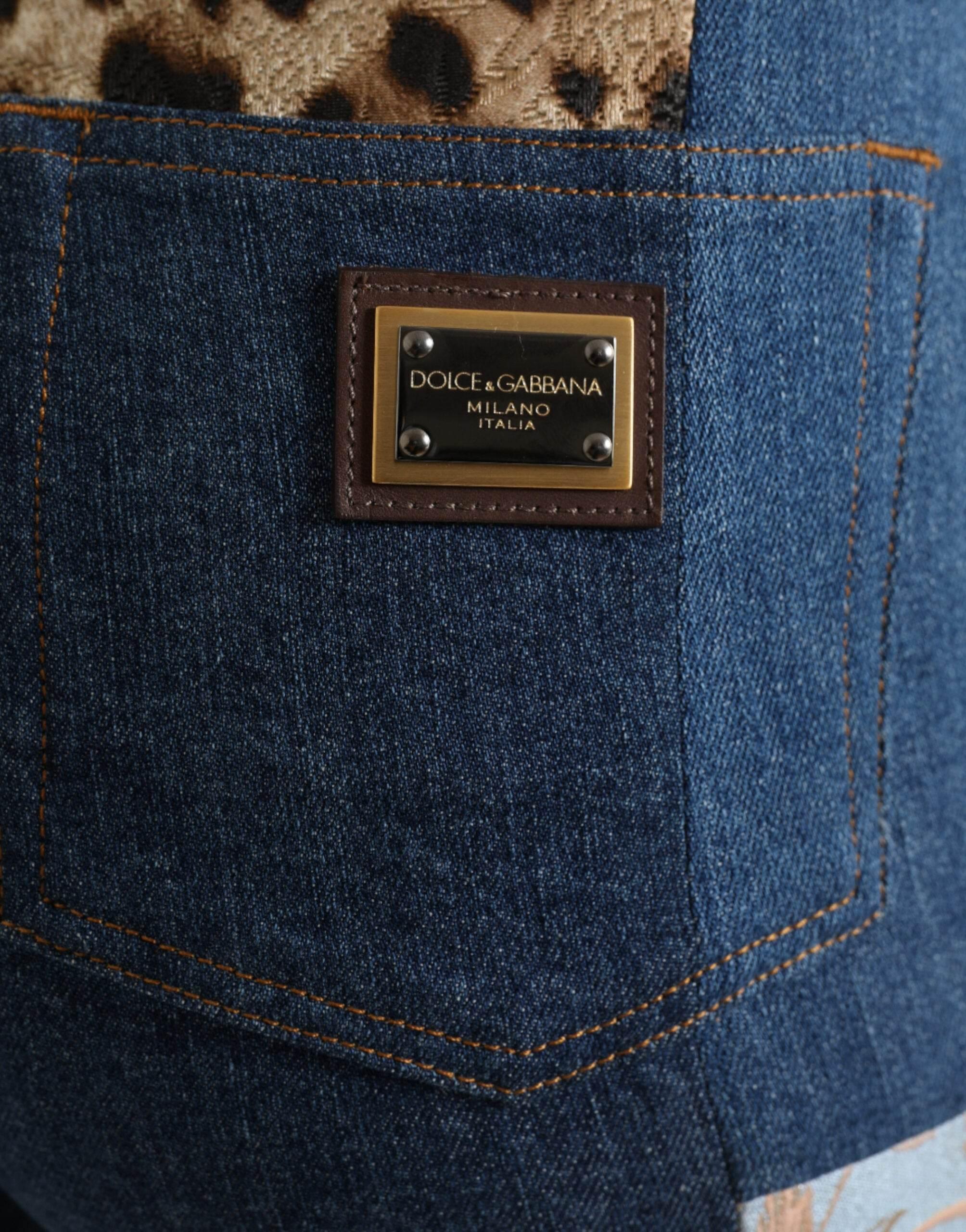 Dolce & Gabbana Vibrant Patchwork Skinny Jeans - Hilstor
