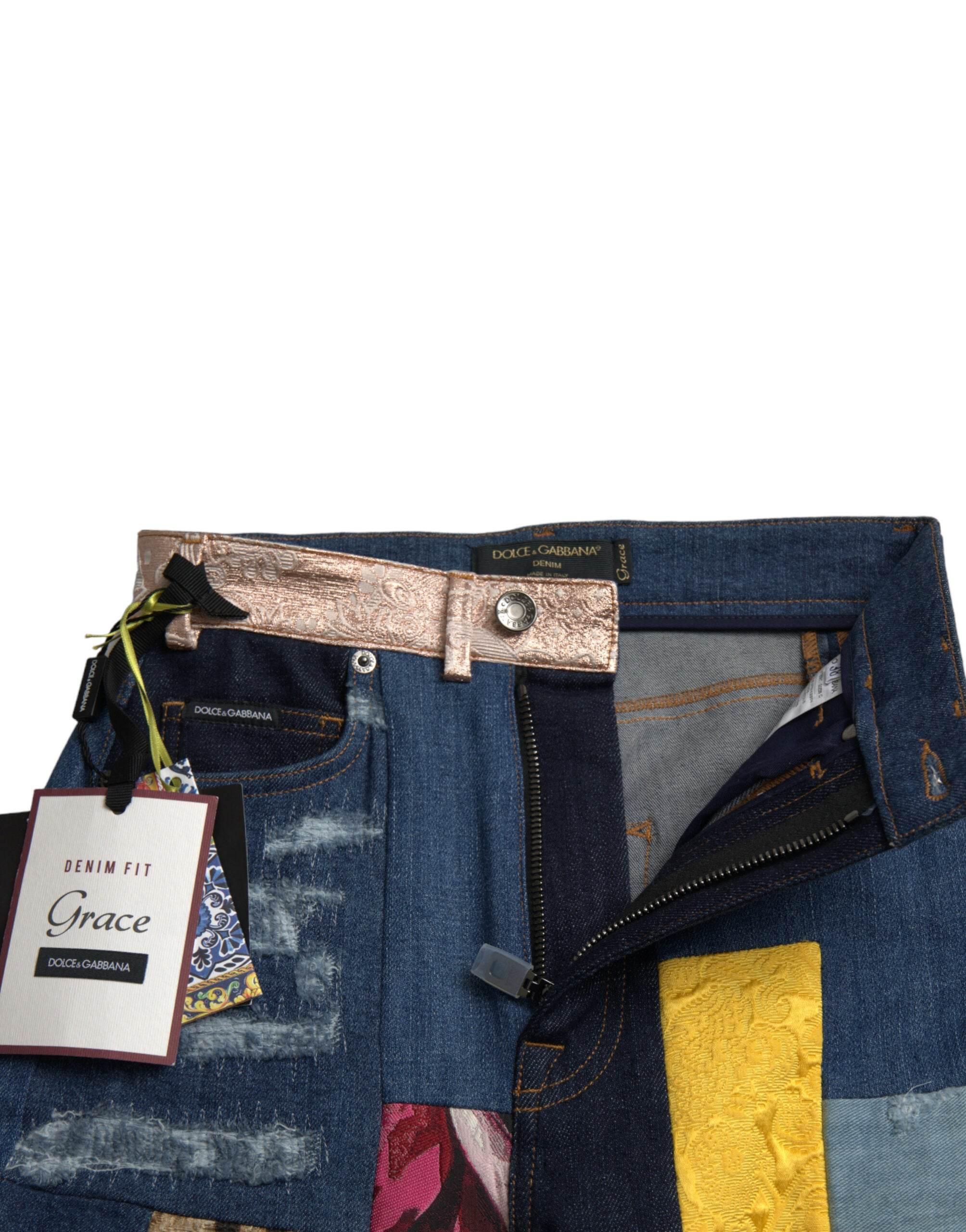 Dolce & Gabbana Vibrant Patchwork Skinny Jeans - Hilstor