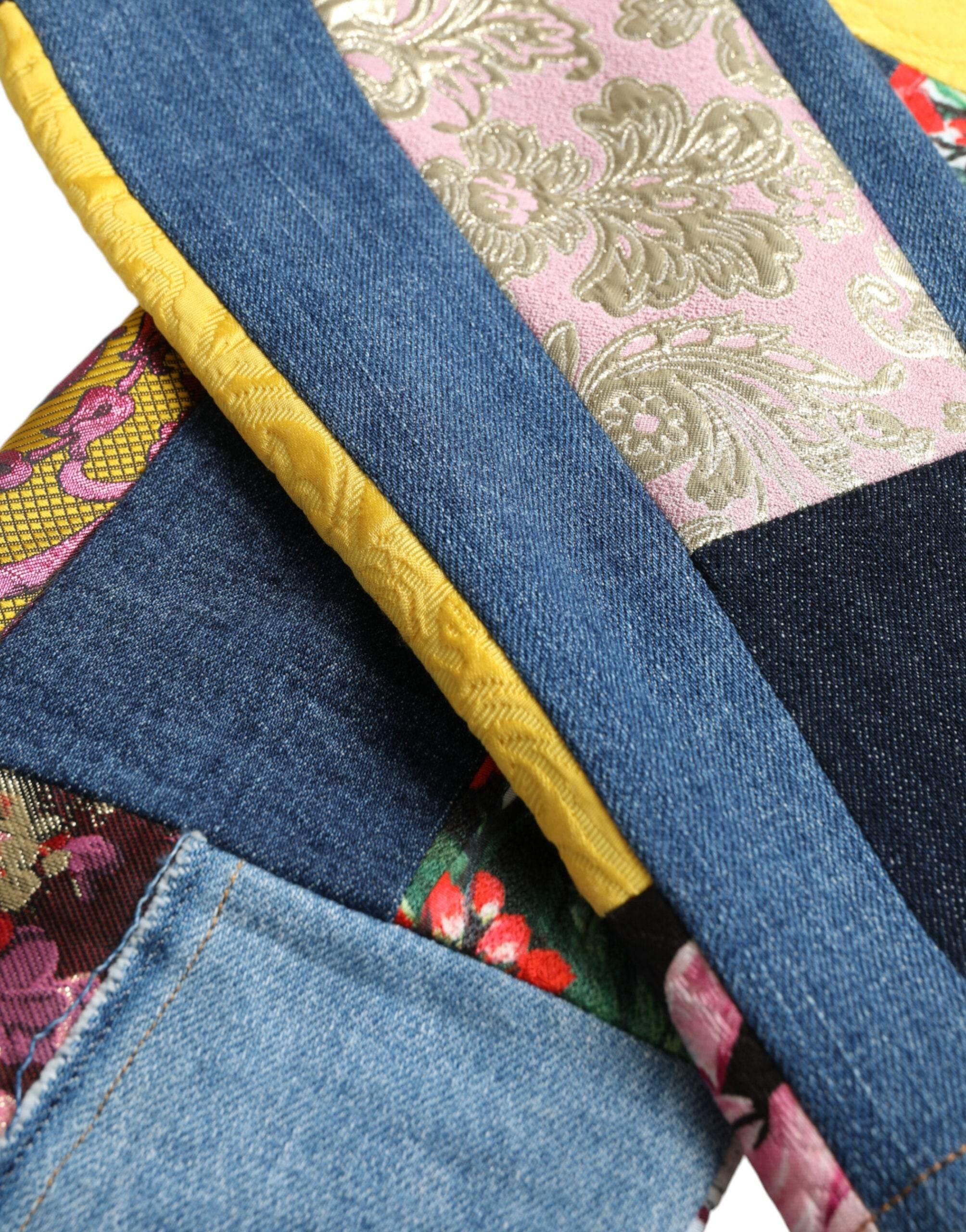 Dolce & Gabbana Vibrant Patchwork Skinny Jeans - Hilstor