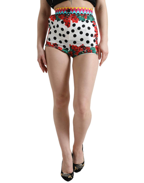 Dolce & Gabbana Multicolor Silk High Waist Hot Pants - Hilstor