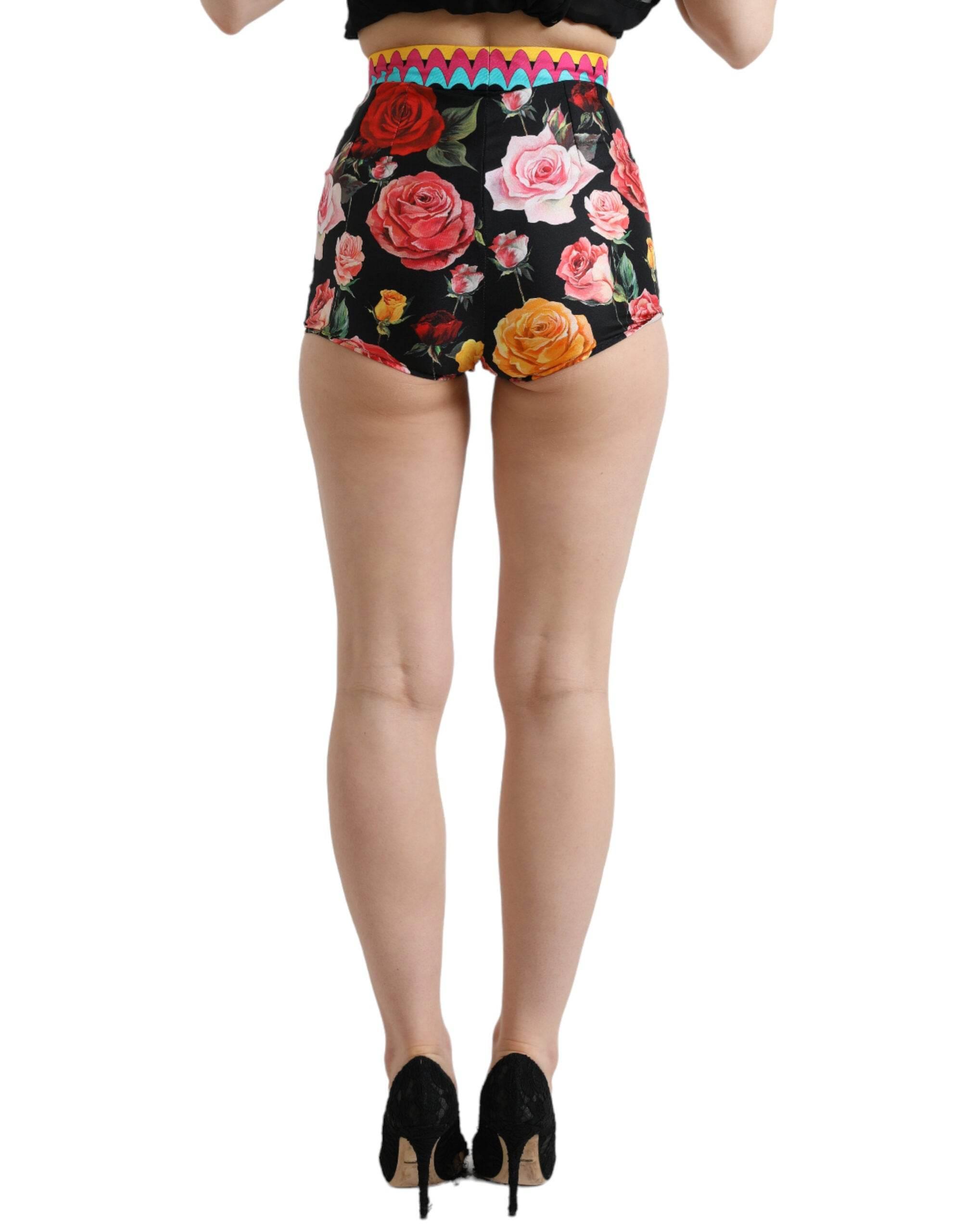 Dolce & Gabbana Multicolor Silk High Waist Hot Pants - Hilstor