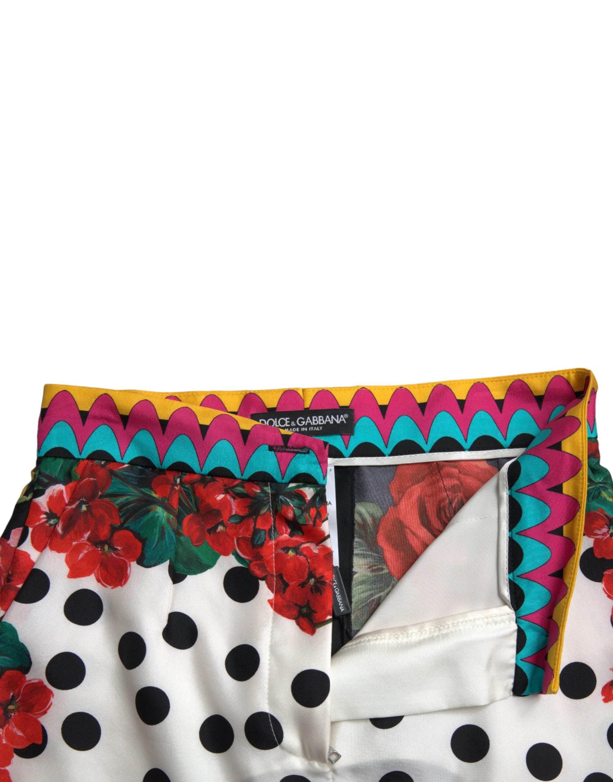Dolce & Gabbana Multicolor Silk High Waist Hot Pants - Hilstor