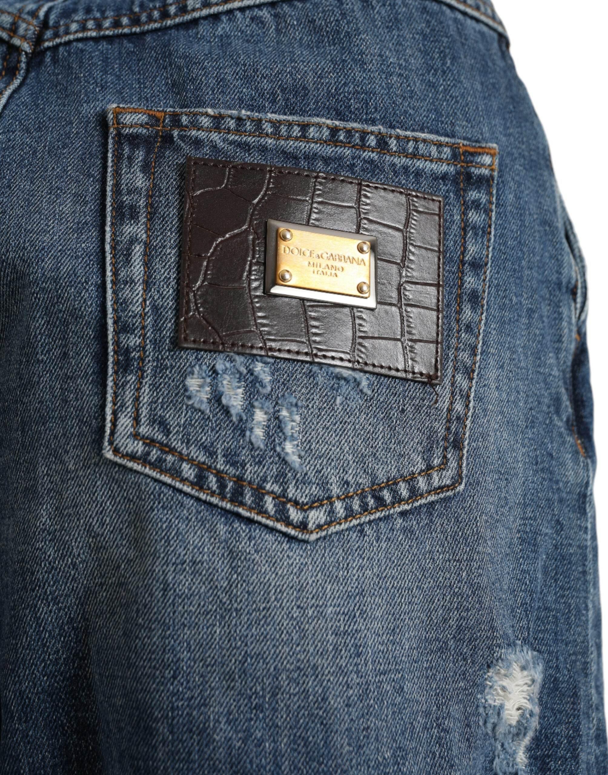 Dolce & Gabbana Chic High Waist Denim Hot Pants Shorts - Hilstor