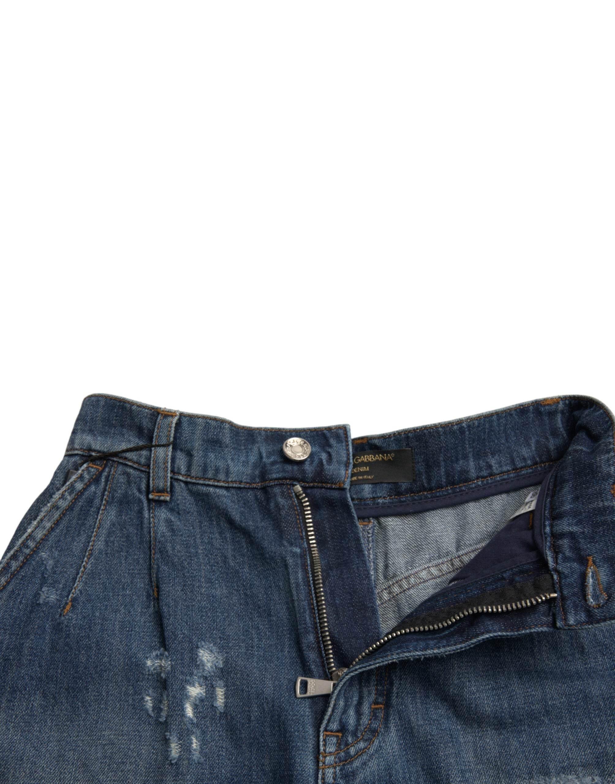 Dolce & Gabbana Chic High Waist Denim Hot Pants Shorts - Hilstor
