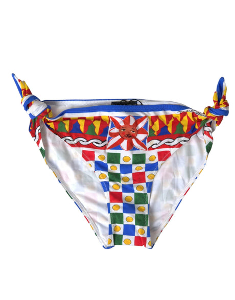 Dolce & Gabbana Multicolor Carretto Print Bikini Bottom - Hilstor