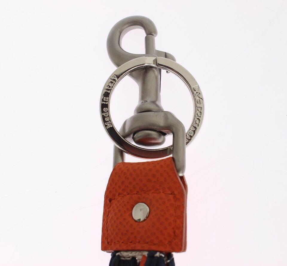 Dolce & Gabbana Chic Multicolor Raffia & Leather Keychain - Hilstor