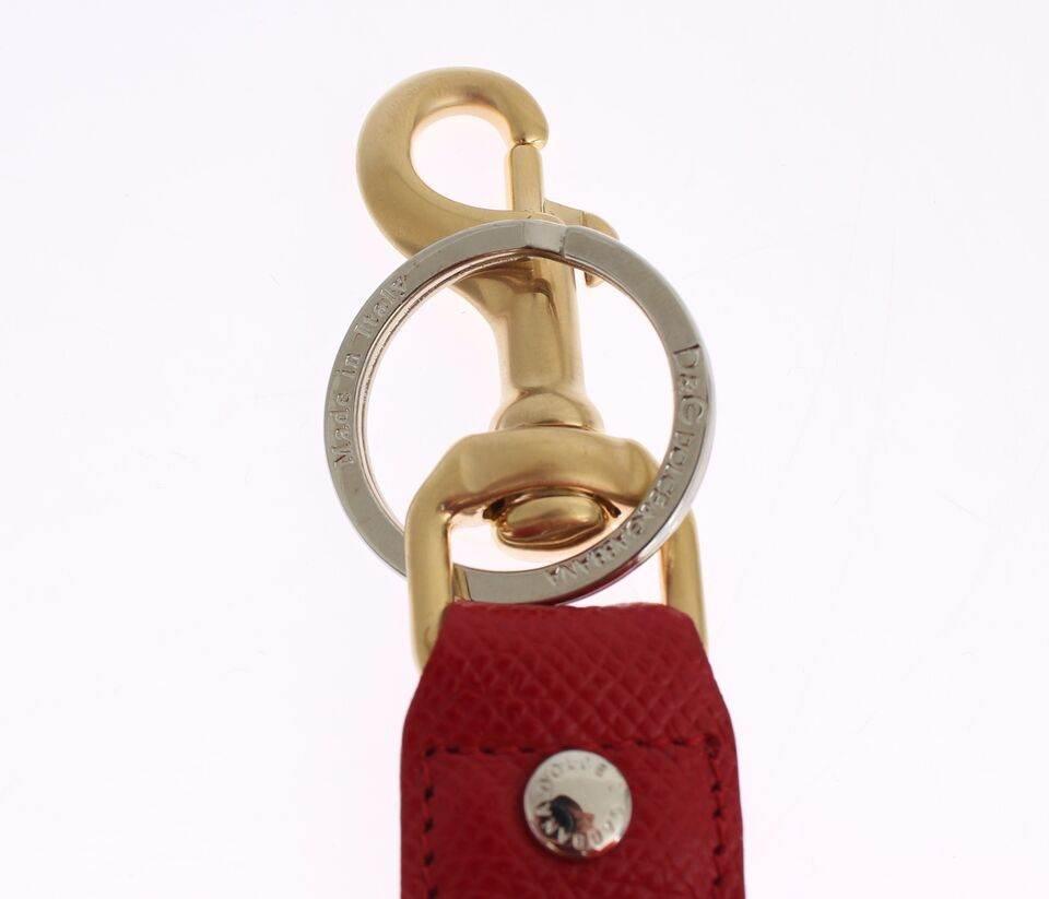 Dolce & Gabbana Chic Multicolor Raffia Leather Keychain - Hilstor