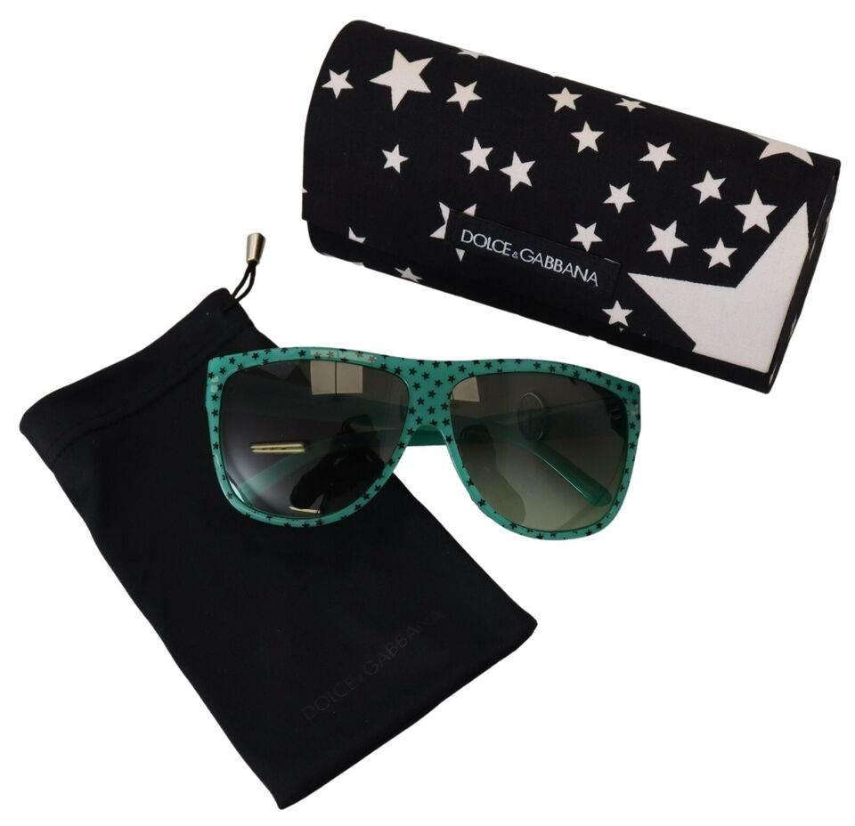 Dolce & Gabbana Green Stars Acetate Square Shades Sunglasses - Hilstor