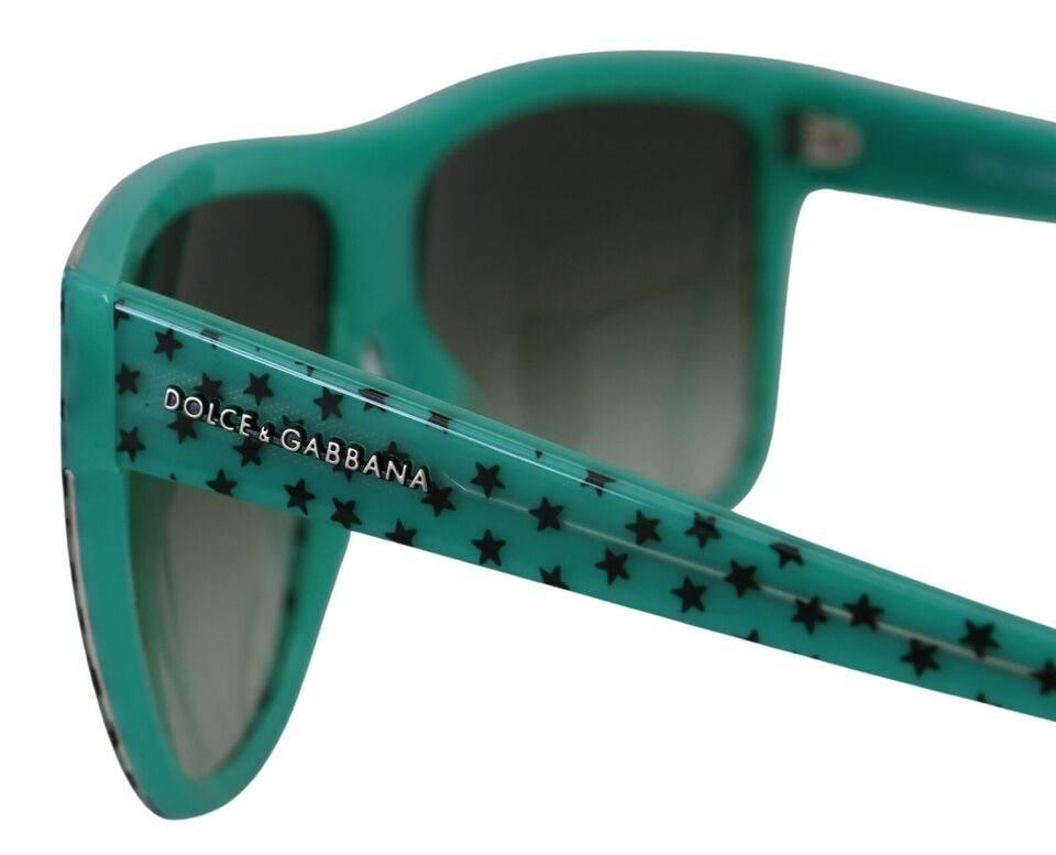Dolce & Gabbana Green Stars Acetate Square Shades Sunglasses - Hilstor