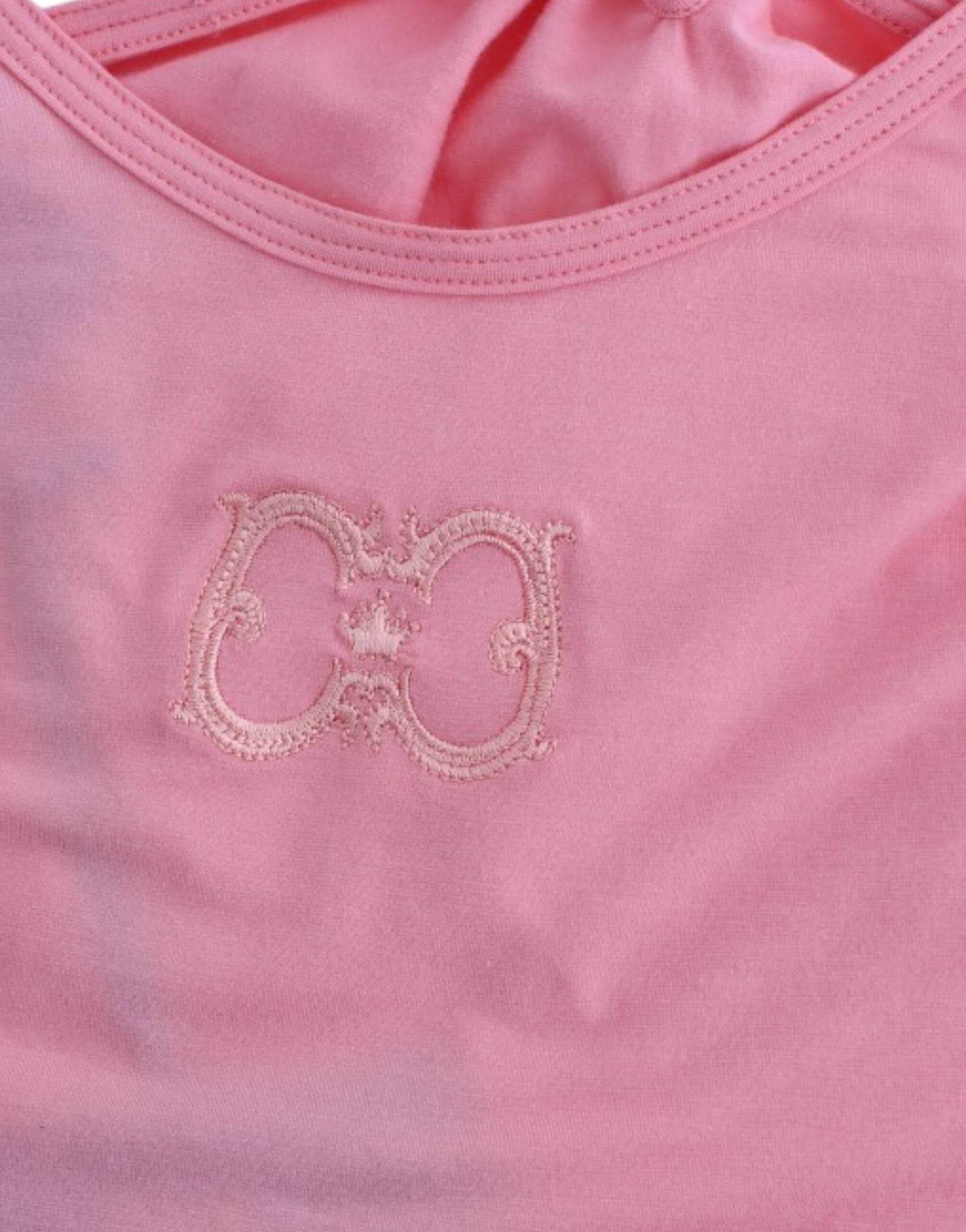 Cavalli Chic Pink Cotton Blend Tank Top - Hilstor