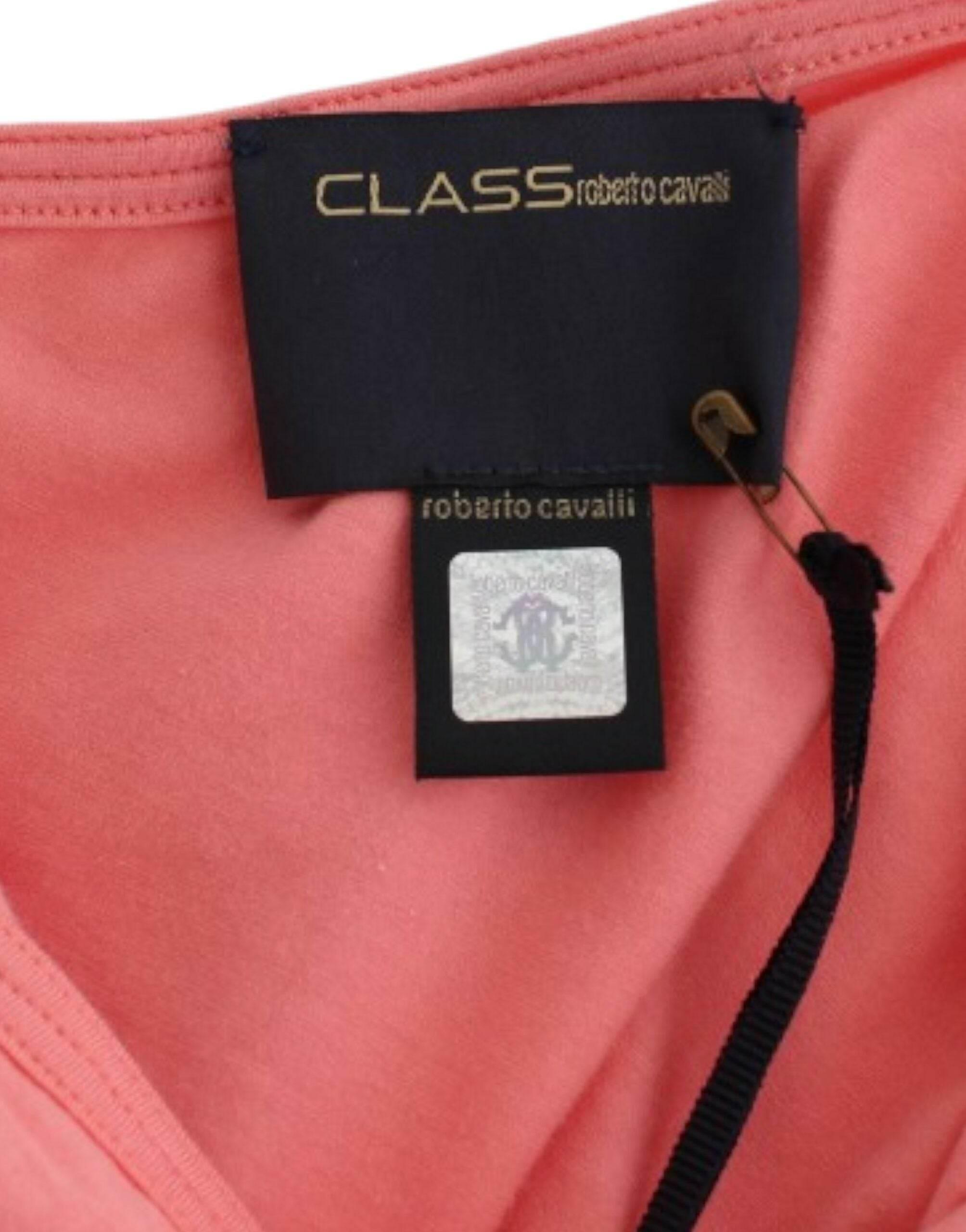 Cavalli Chic Pink Cotton Blend Tank Top - Hilstor