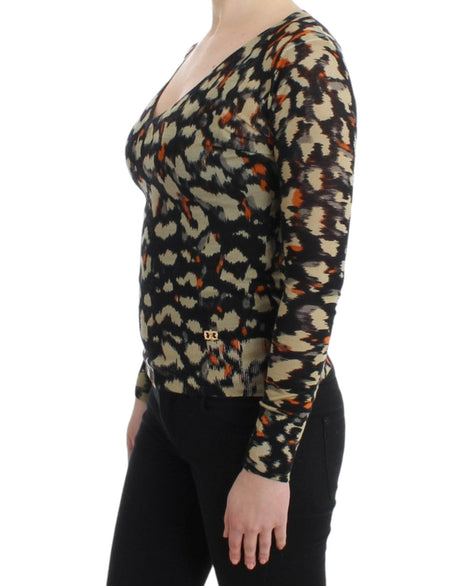 Cavalli Multicolor v-neck wool jumper - Hilstor