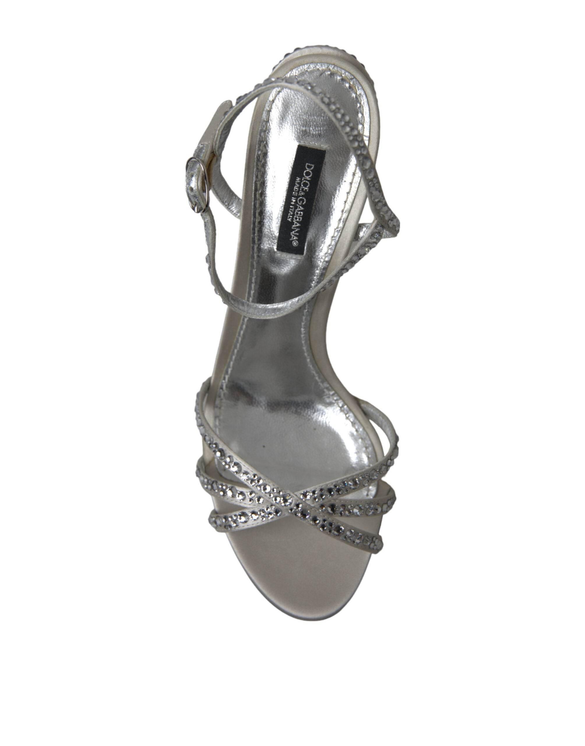 Dolce & Gabbana Elegant Crystal Embellished Heels Sandals - Hilstor
