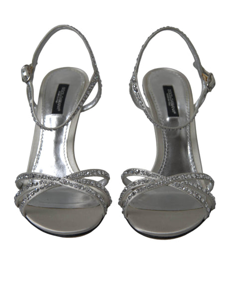 Dolce & Gabbana Elegant Crystal Embellished Heels Sandals - Hilstor