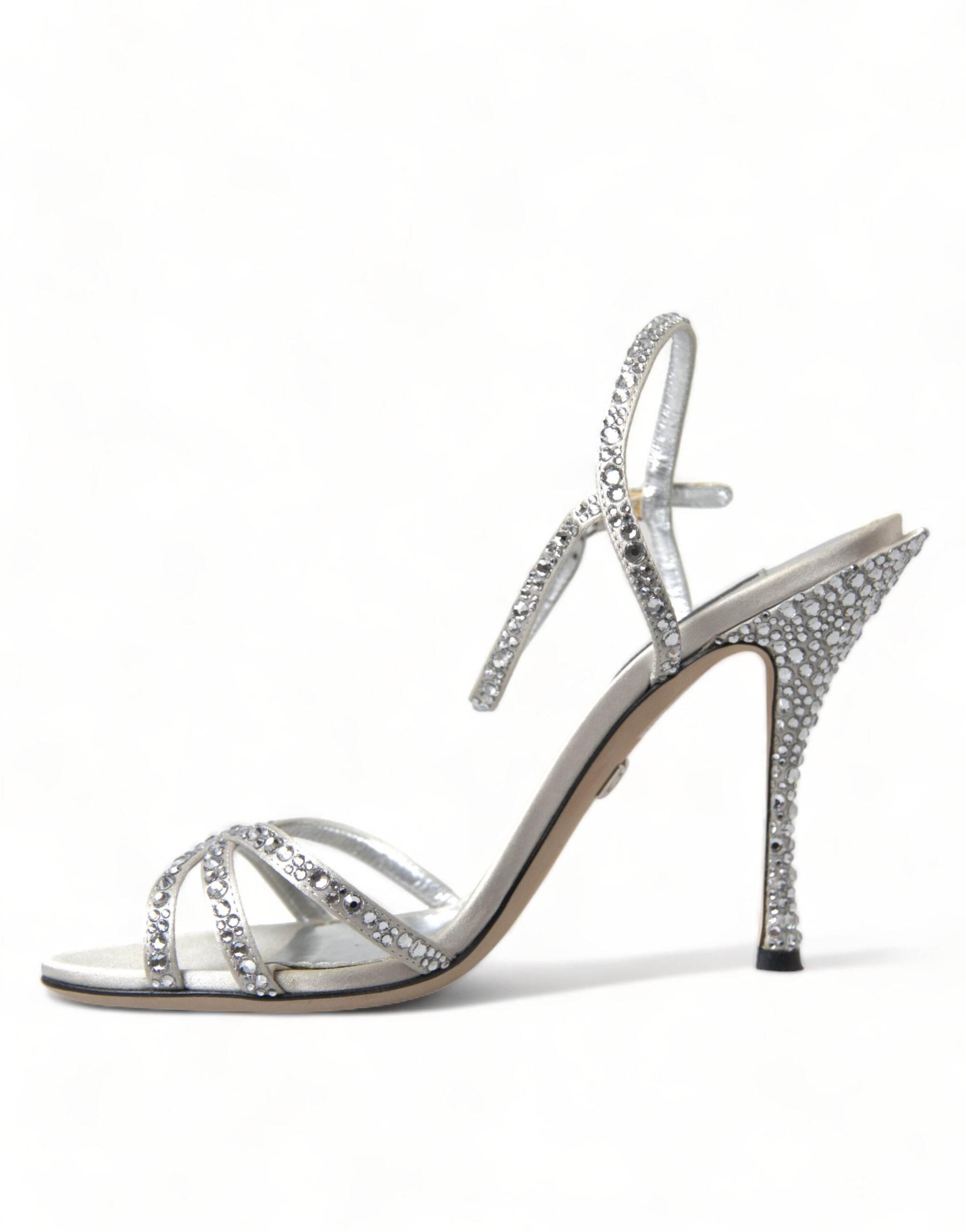 Dolce & Gabbana Elegant Crystal Embellished Heels Sandals - Hilstor