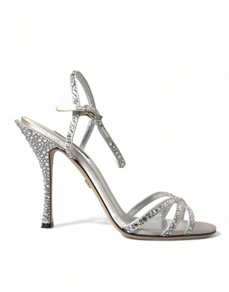 Dolce & Gabbana Elegant Crystal Embellished Heels Sandals - Hilstor