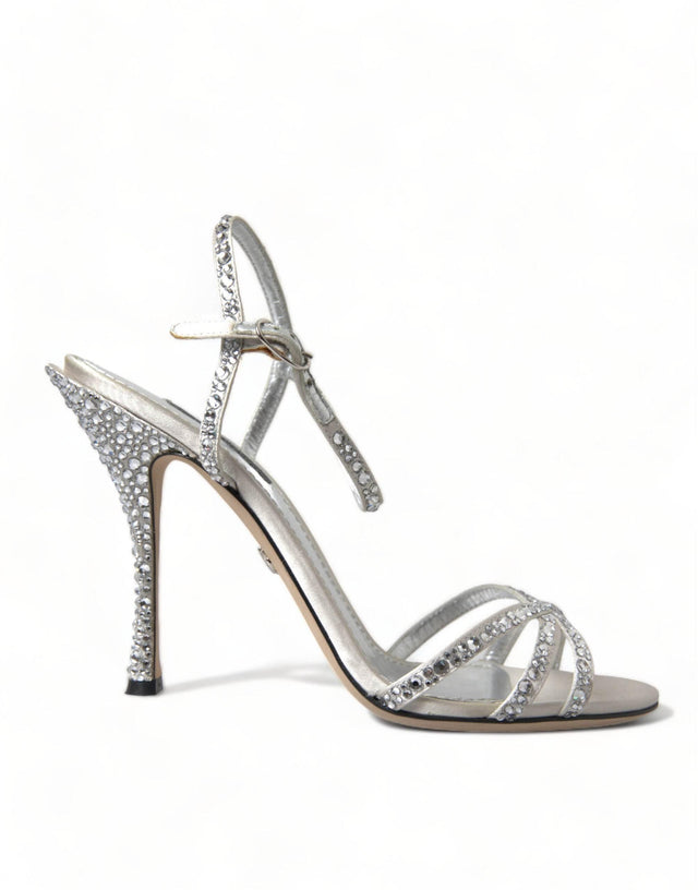Dolce & Gabbana Elegant Crystal Embellished Heels Sandals - Hilstor