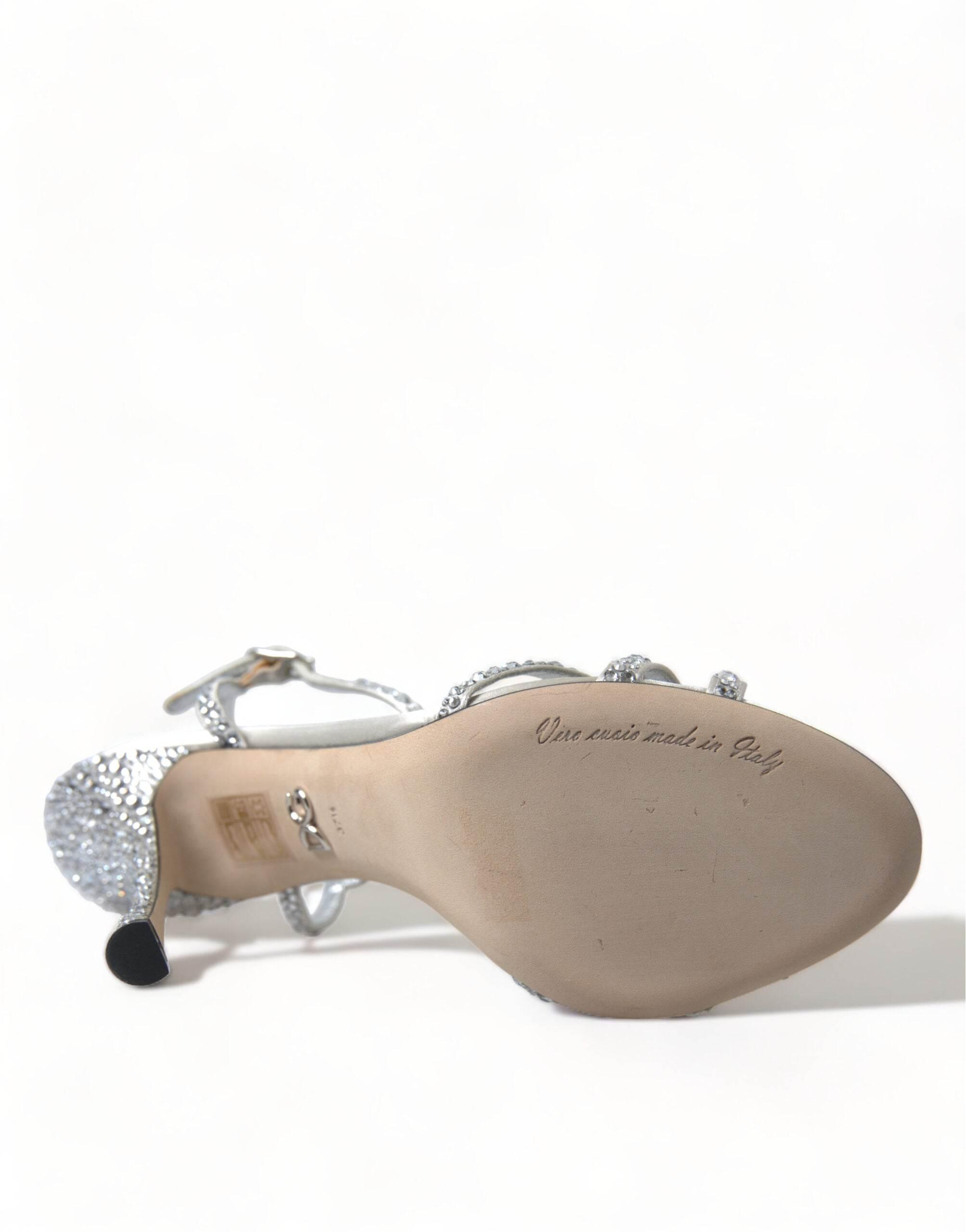 Dolce & Gabbana Elegant Crystal Embellished Heels Sandals - Hilstor