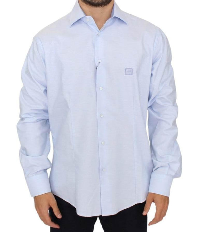 Cavalli Elegant Light Blue Italian Cotton Shirt - Hilstor