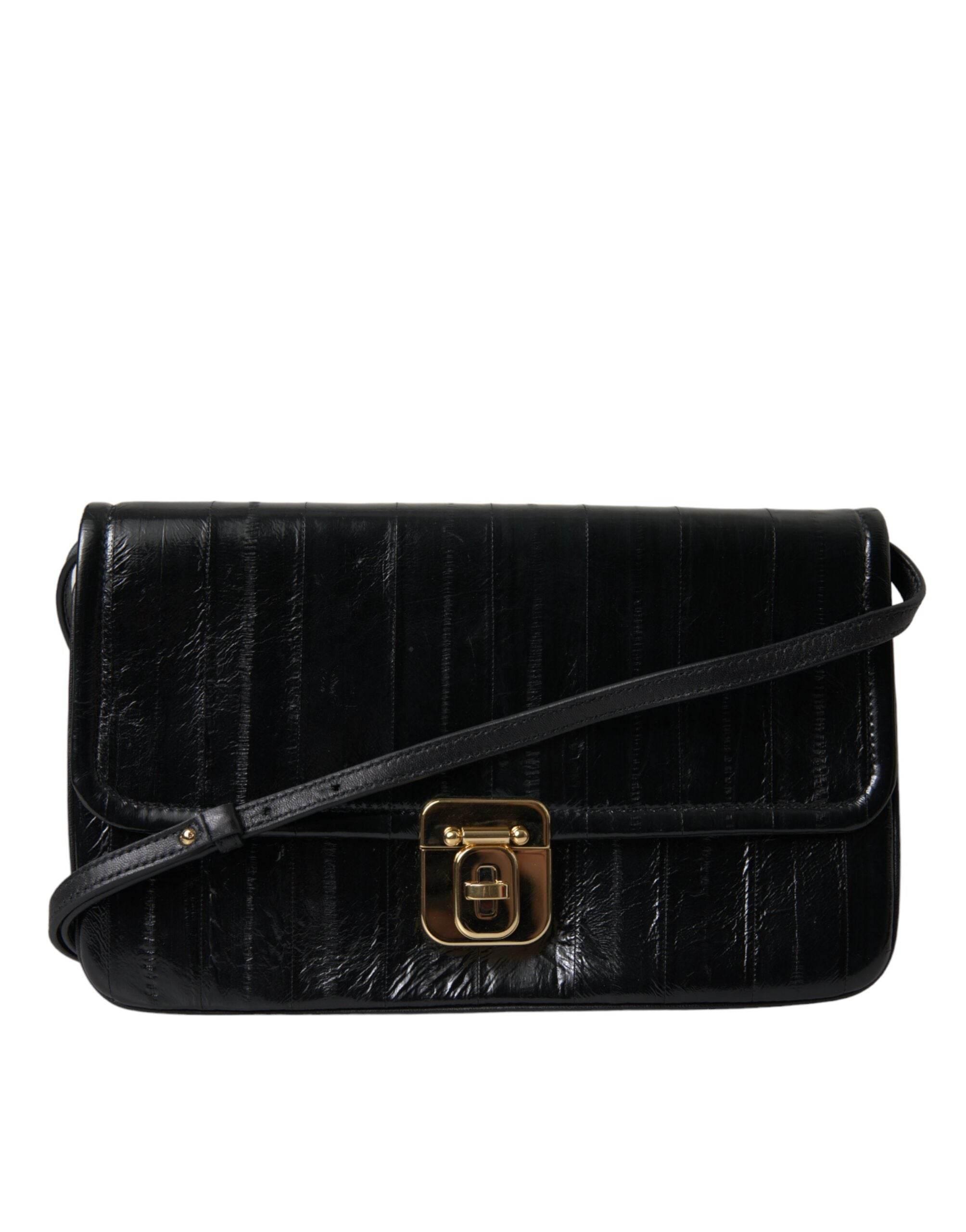 Dolce & Gabbana Elegant Eelskin Leather Shoulder Bag - Hilstor
