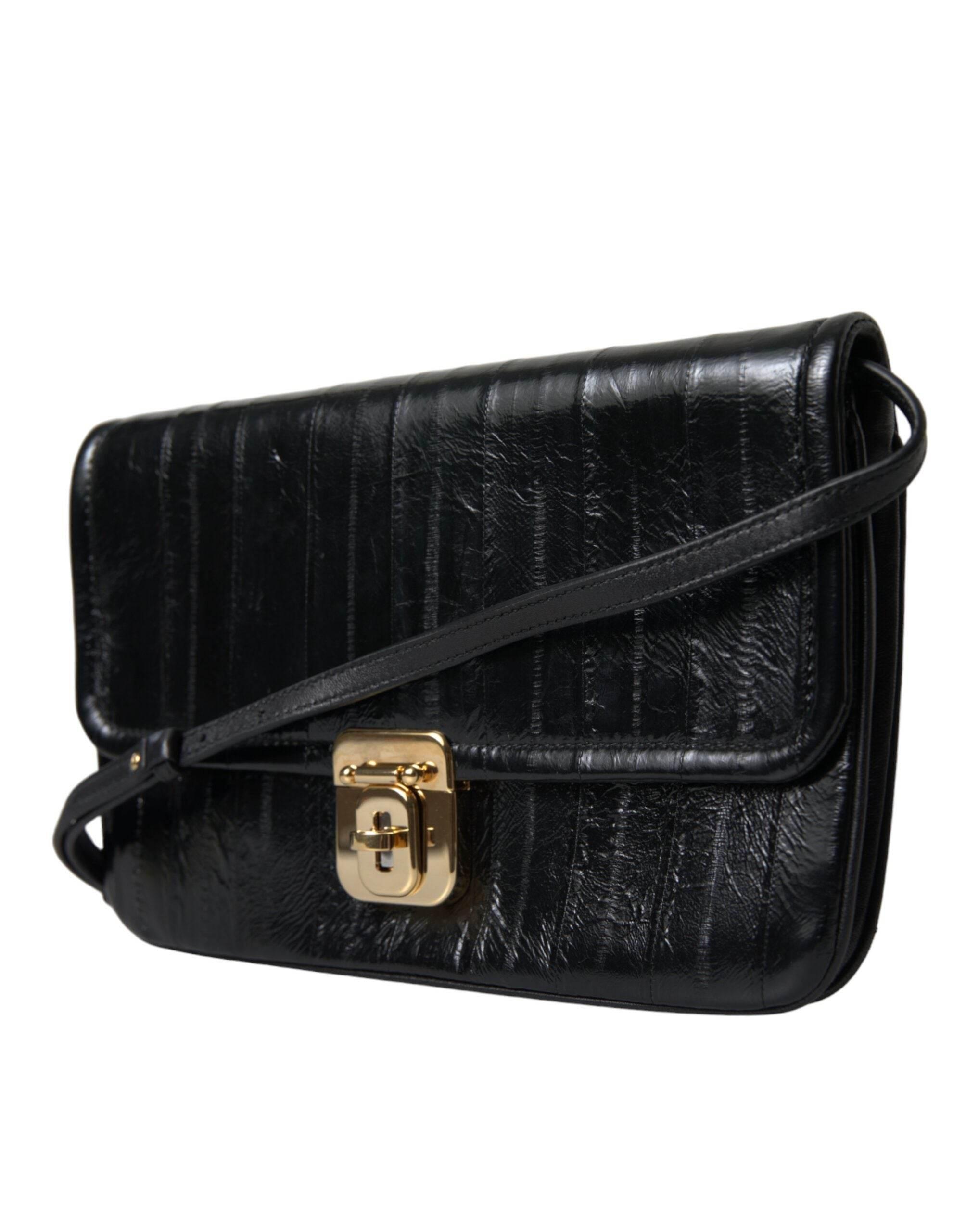 Dolce & Gabbana Elegant Eelskin Leather Shoulder Bag - Hilstor