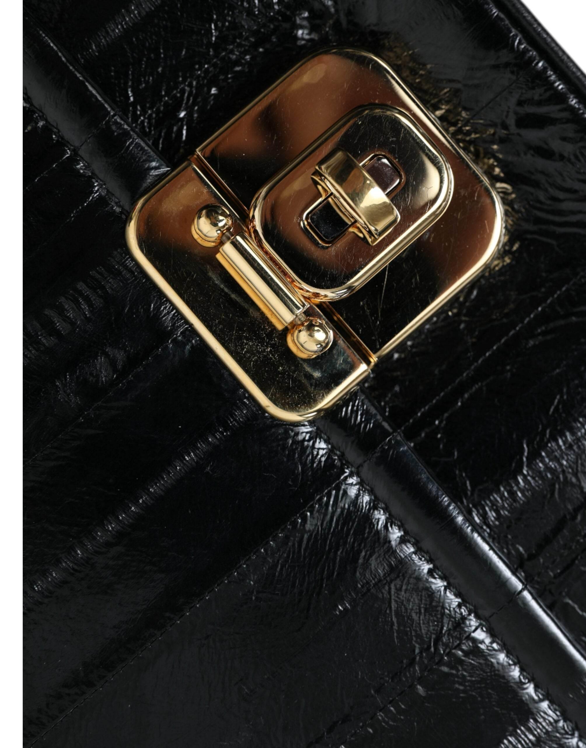 Dolce & Gabbana Elegant Eelskin Leather Shoulder Bag - Hilstor