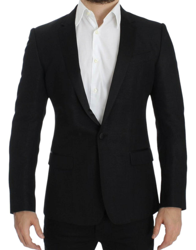 Dolce & Gabbana Black wool MARTINI slim blazer - Hilstor
