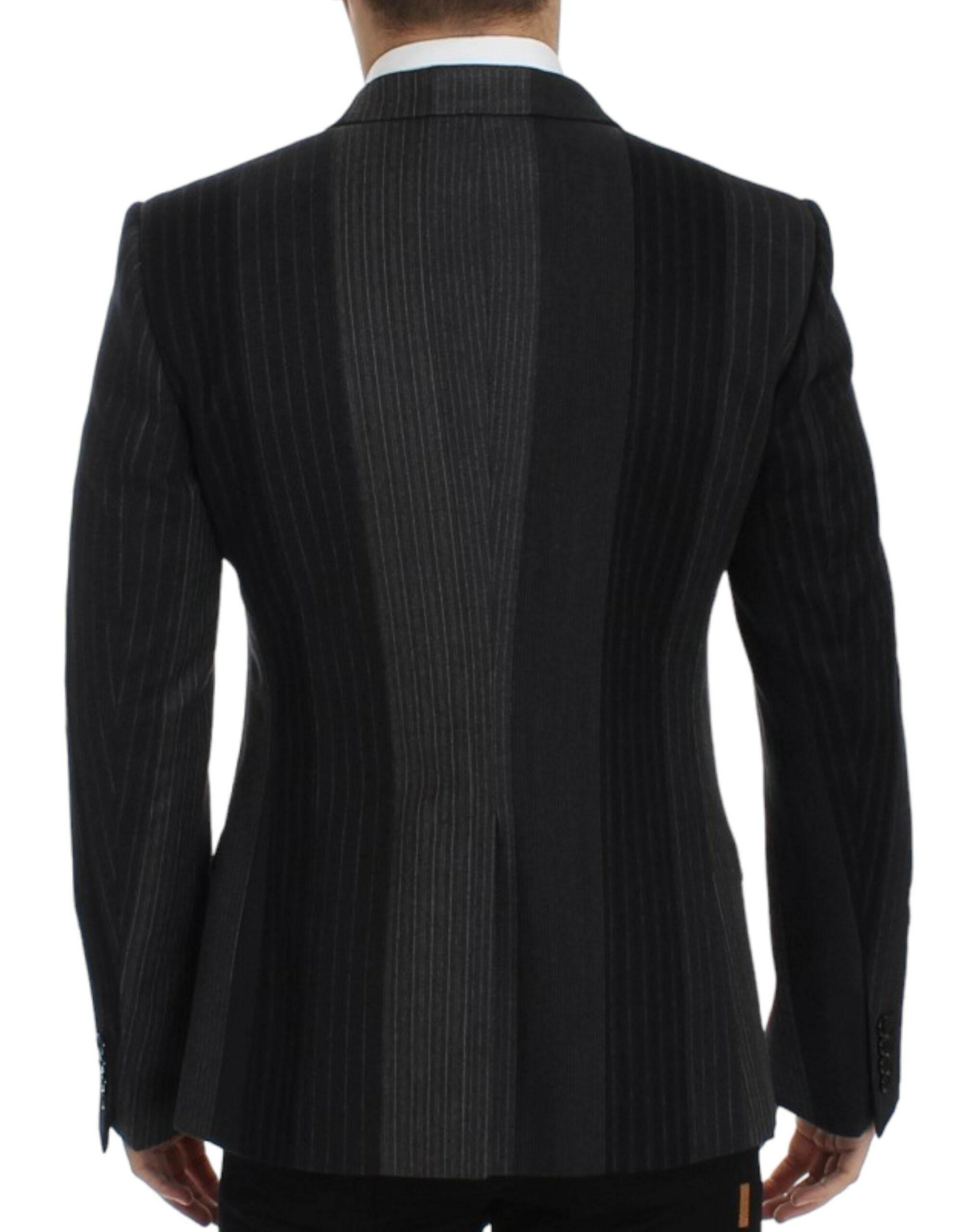 Dolce & Gabbana Gray striped wool stretch blazer - Hilstor