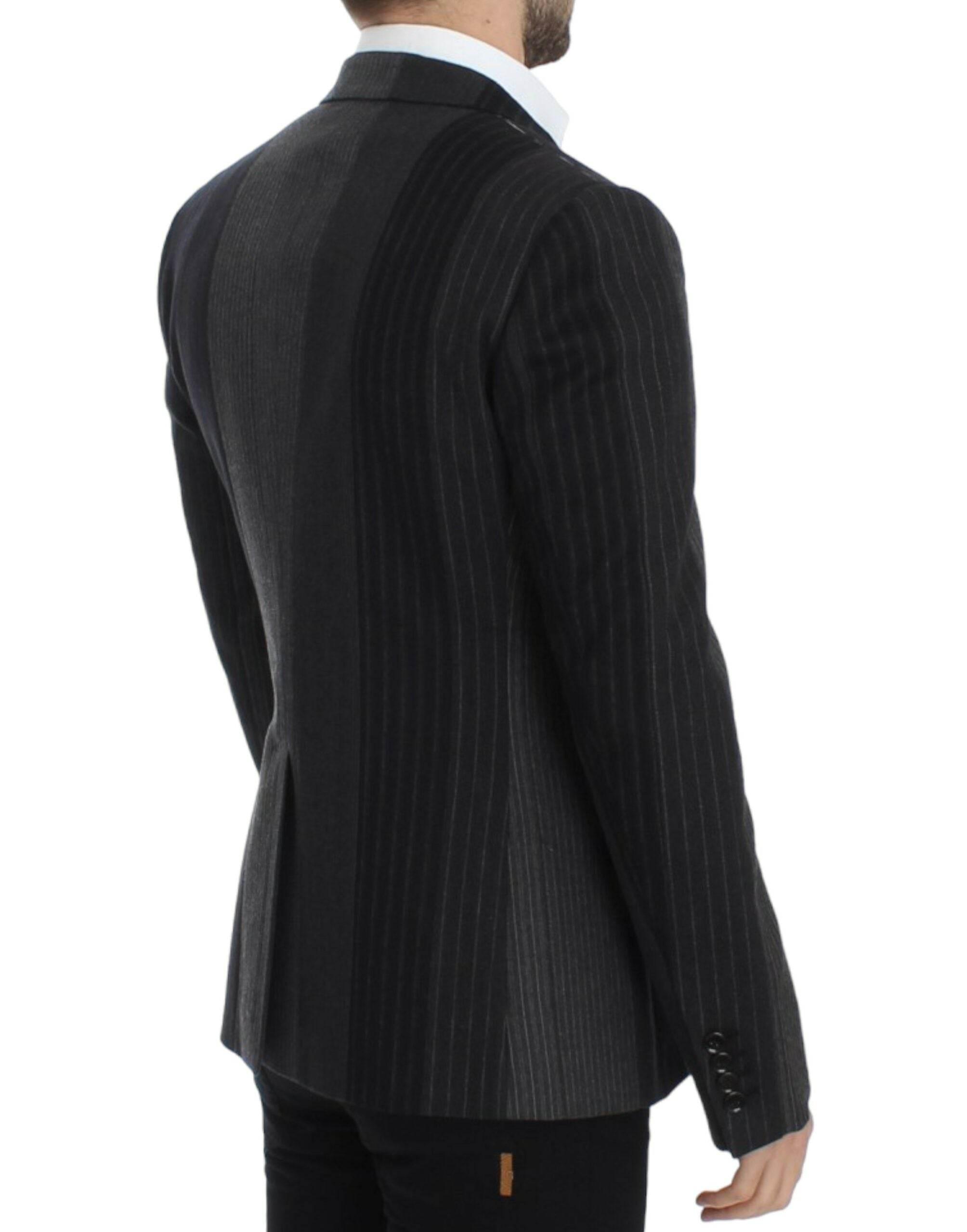 Dolce & Gabbana Gray striped wool stretch blazer - Hilstor