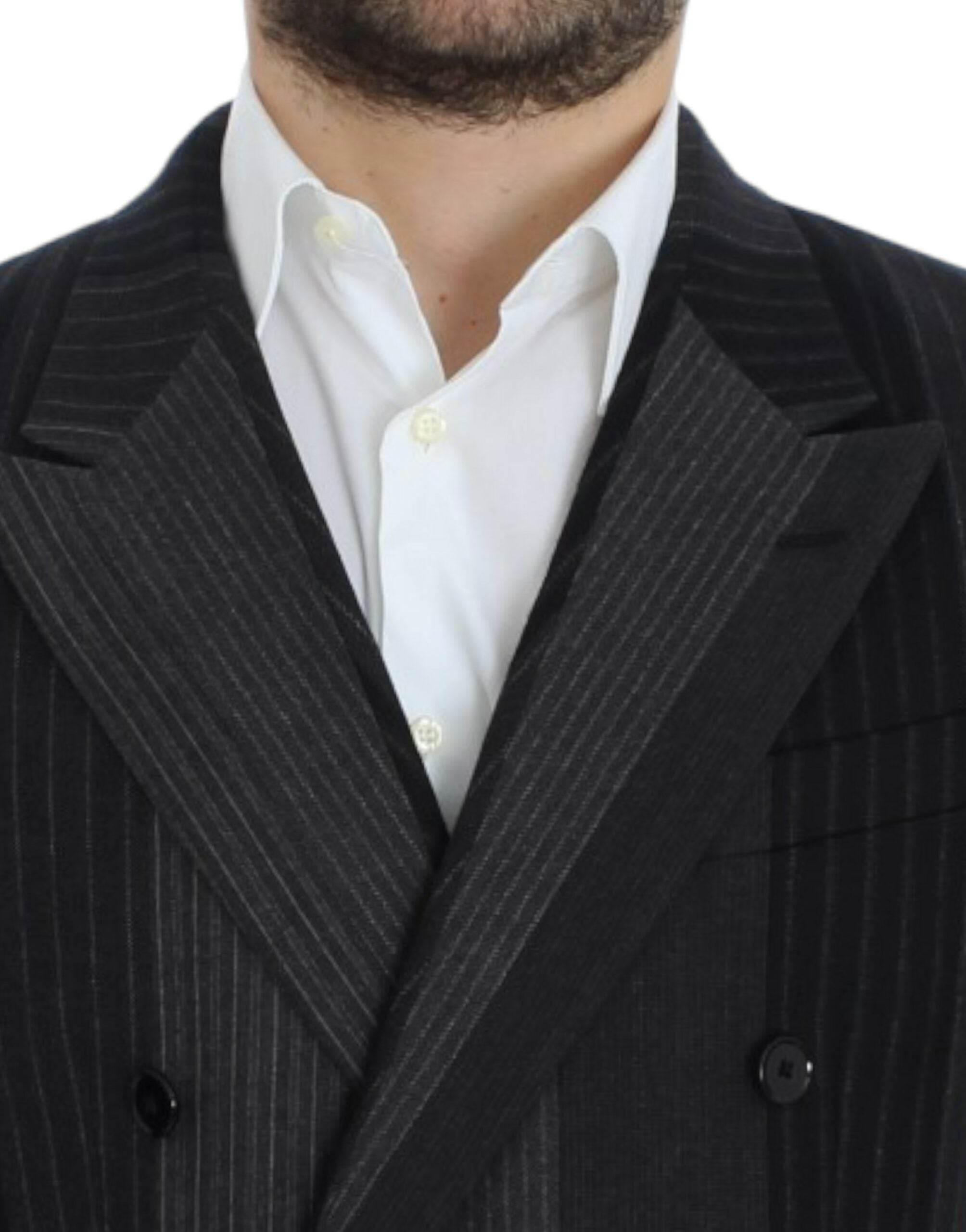 Dolce & Gabbana Gray striped wool stretch blazer - Hilstor
