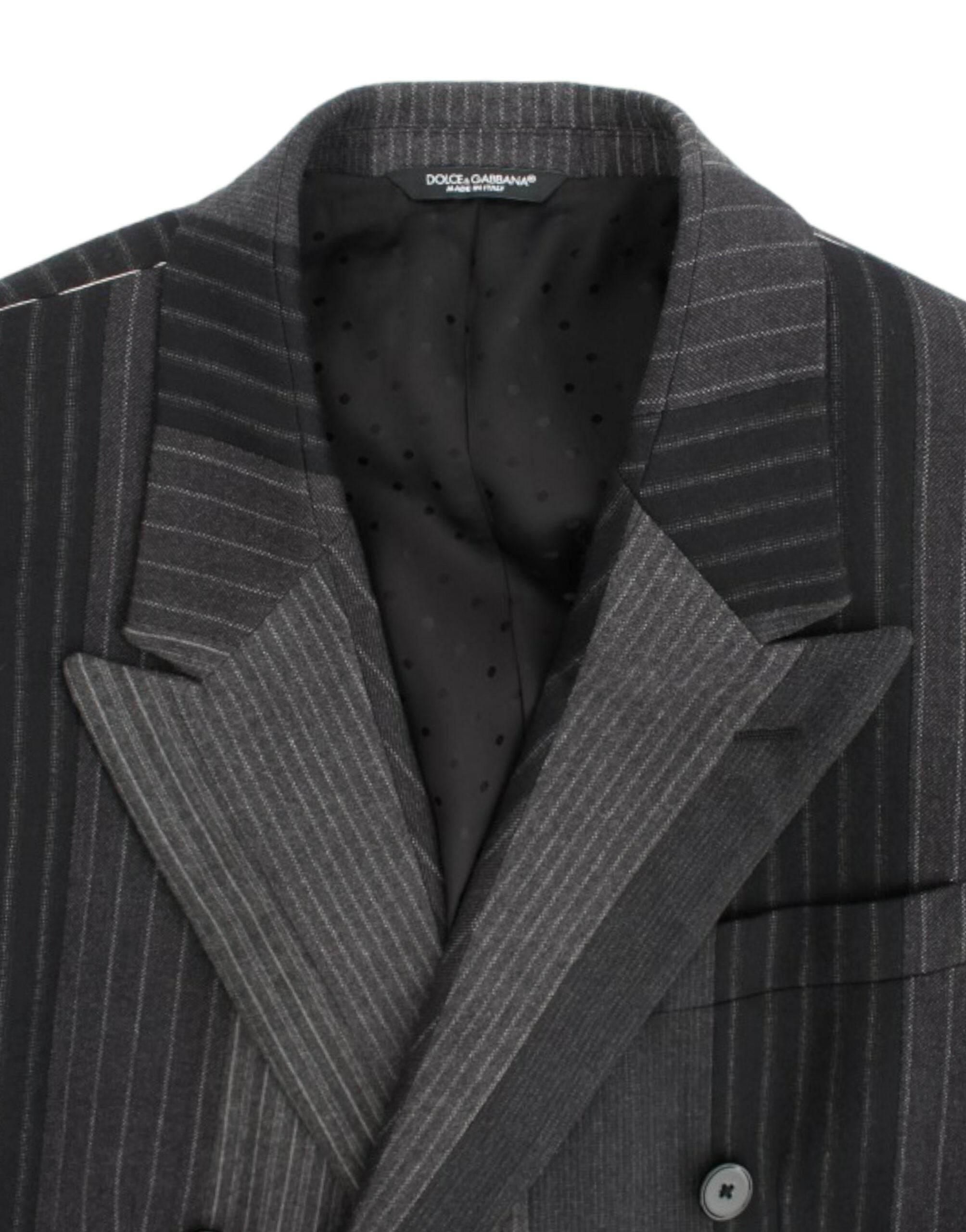 Dolce & Gabbana Gray striped wool stretch blazer - Hilstor