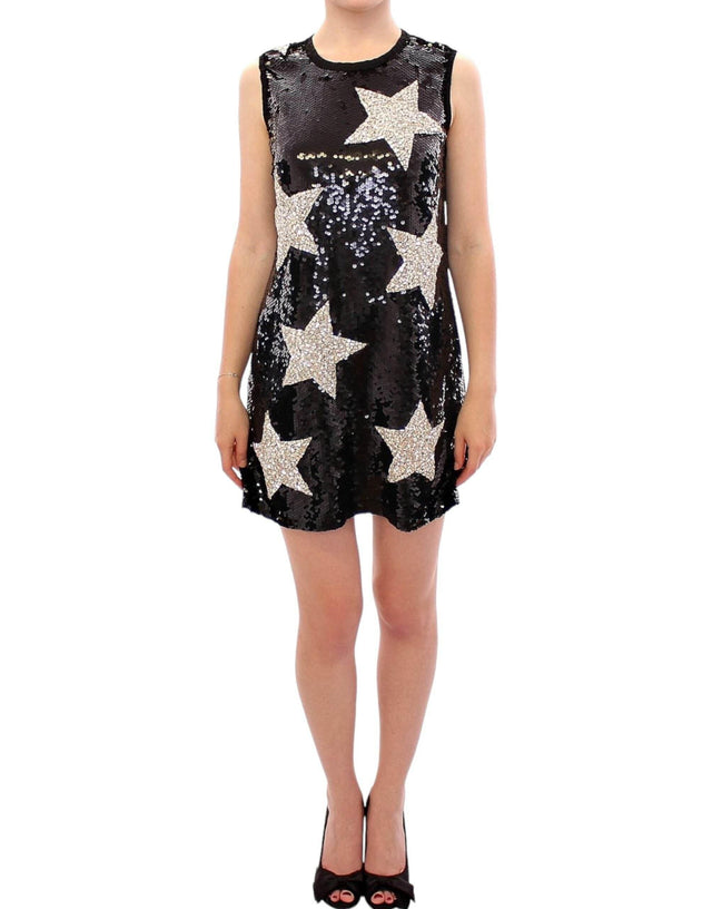 Dolce & Gabbana Masterpiece black crystal swarovski stars sheath dress - Hilstor
