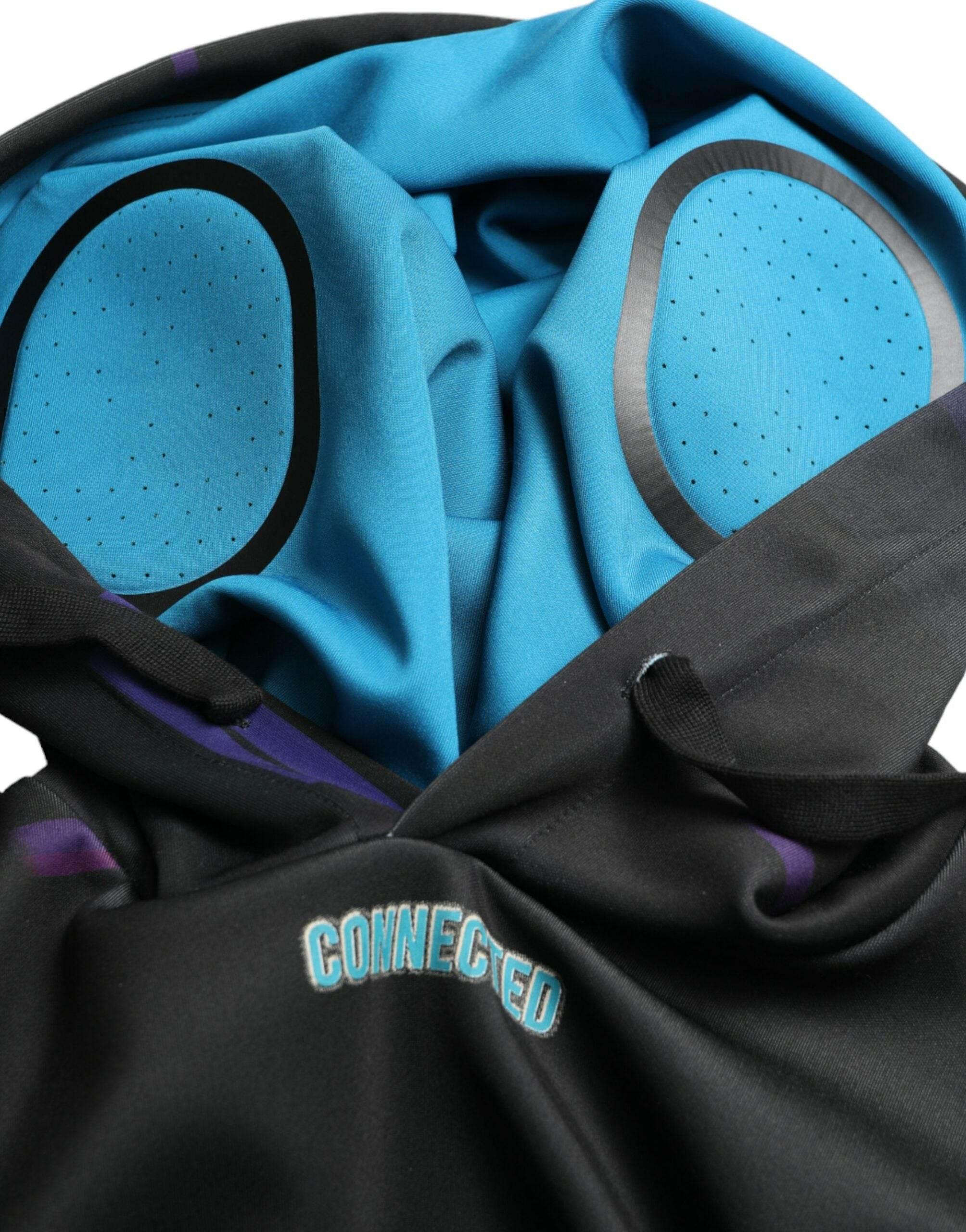 Dolce & Gabbana Black Logo Print Hooded Sweatshirt Sweater - Hilstor