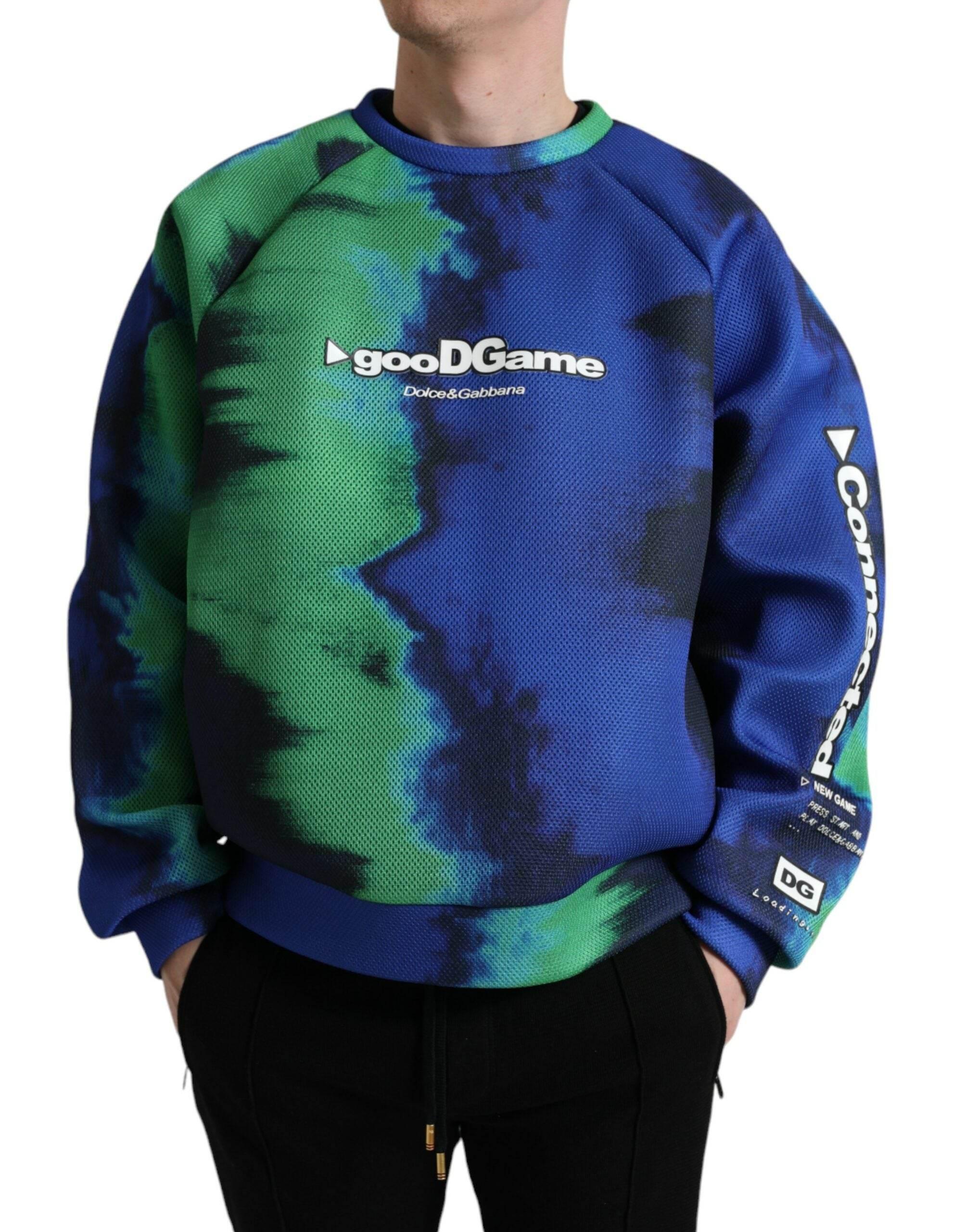 Dolce & Gabbana Multicolor Graphic Crew Neck Pullover Sweater - Hilstor