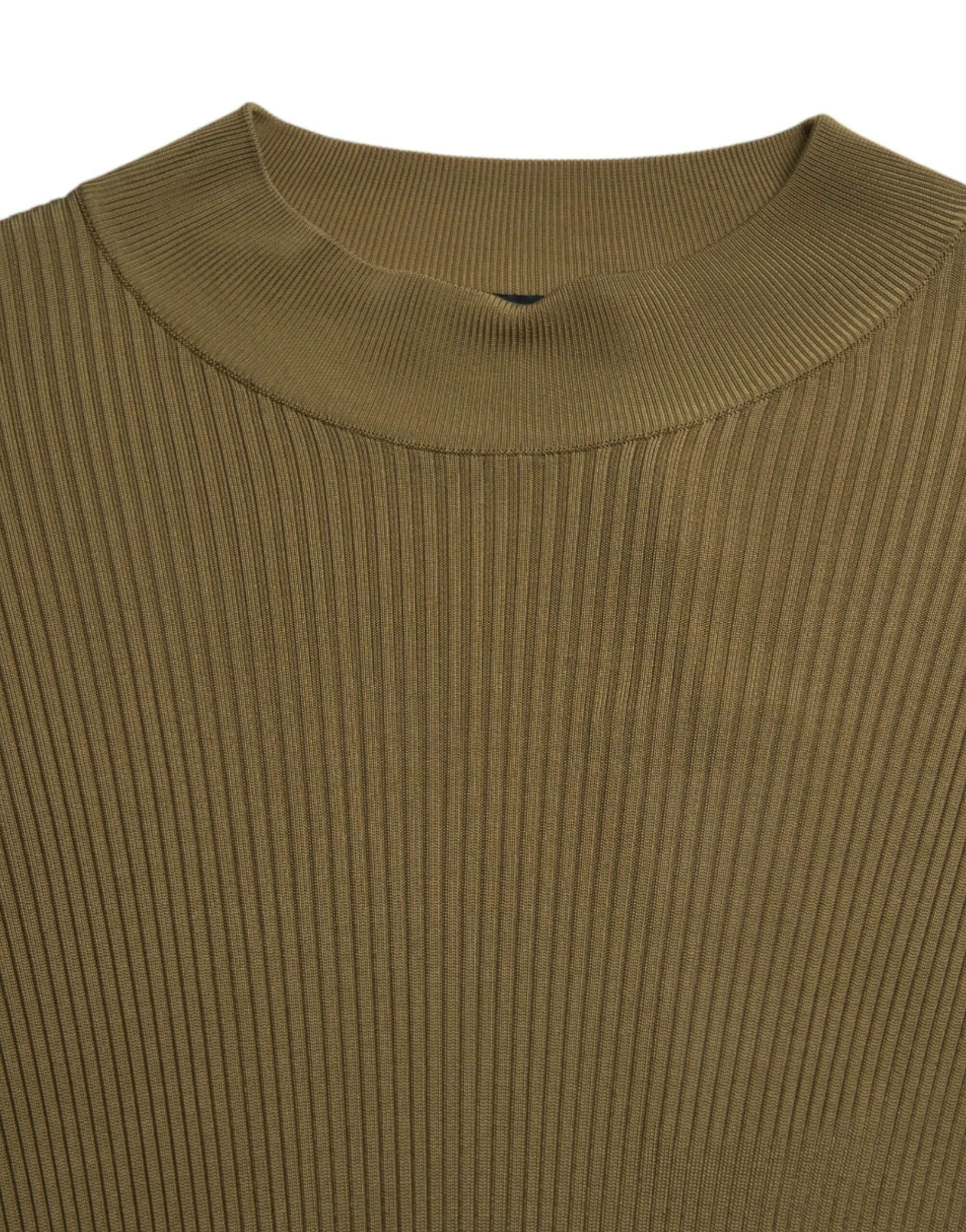 Dolce & Gabbana Army Green Viscose Crewneck Pullover Sweater - Hilstor