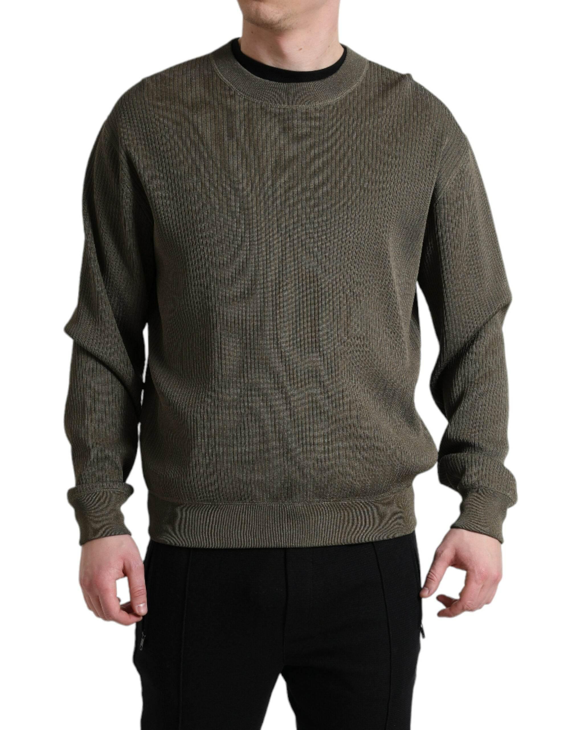 Dolce & Gabbana Green Viscose Crew Neck Men Pullover Sweater - Hilstor