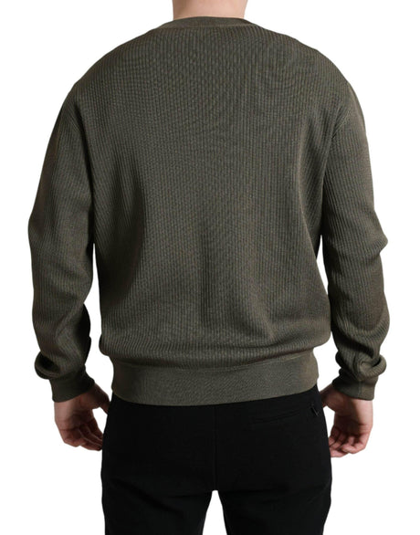 Dolce & Gabbana Green Viscose Crew Neck Men Pullover Sweater - Hilstor