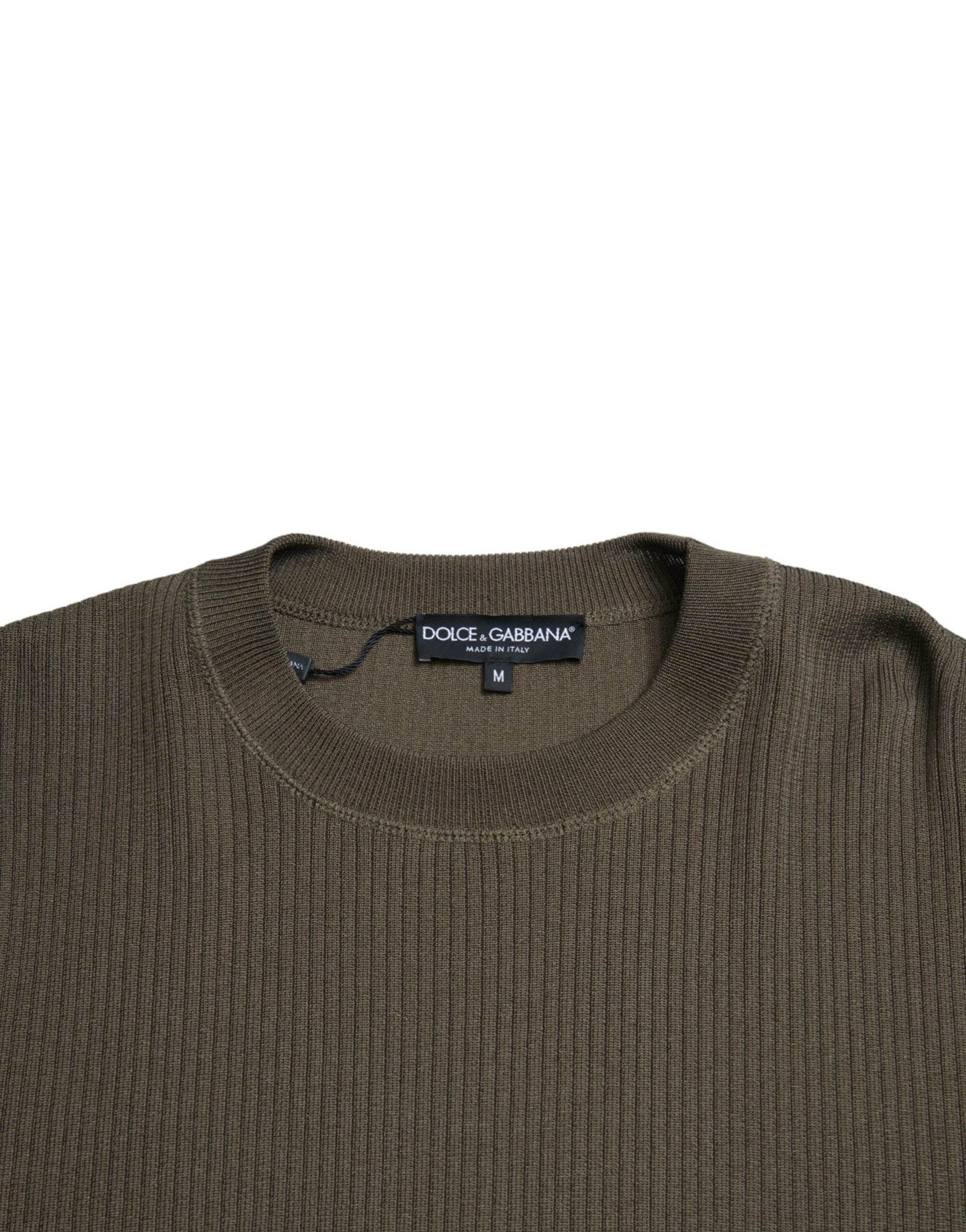 Dolce & Gabbana Green Viscose Crew Neck Men Pullover Sweater - Hilstor