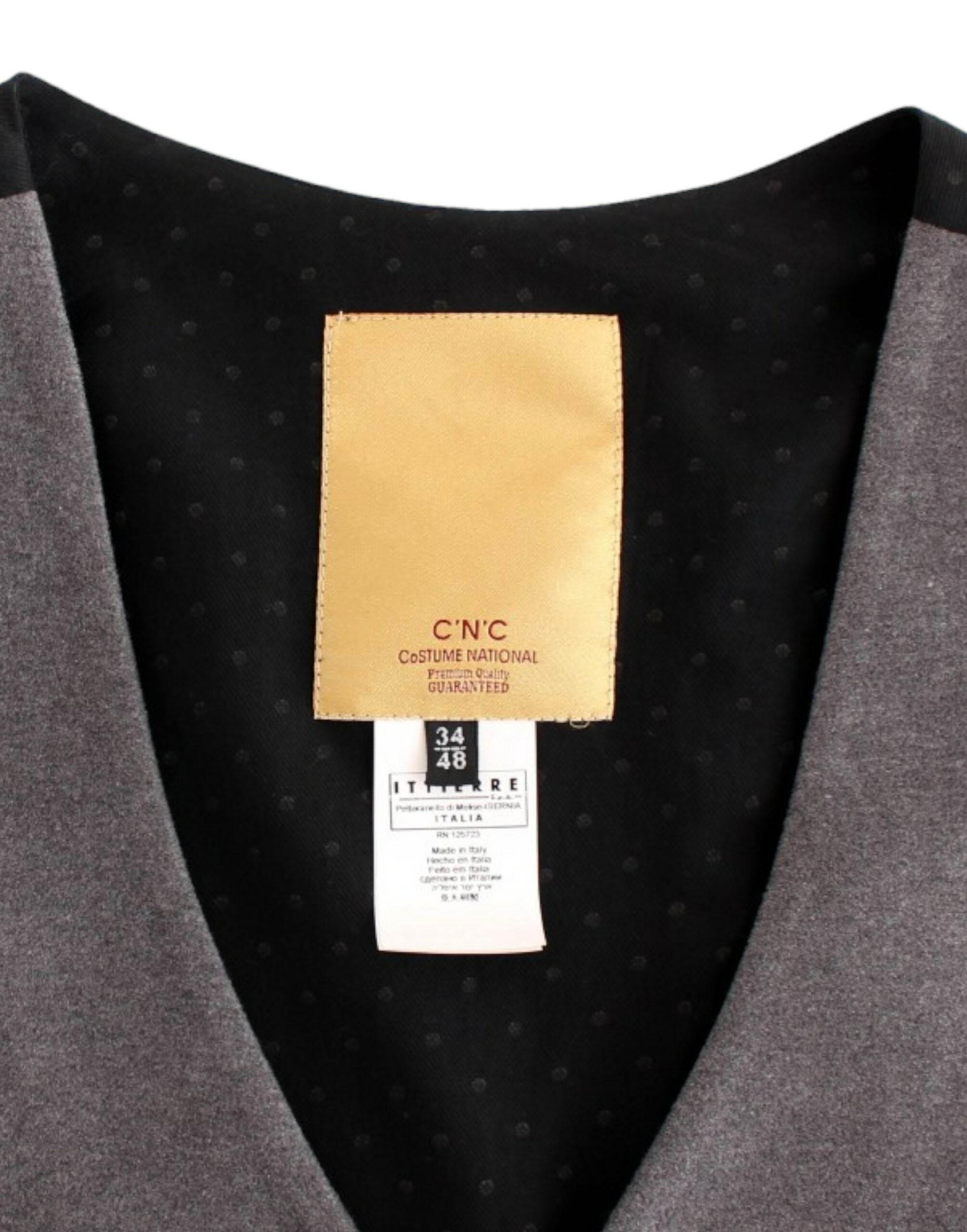 Costume National Chic Gray Casual Vest - Hilstor