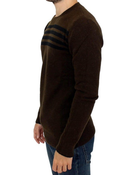 Costume National Brown striped crewneck sweater - Hilstor