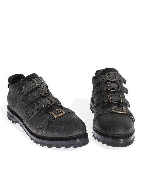 Dolce & Gabbana Elegant Gray Leather Ankle Boots - Hilstor