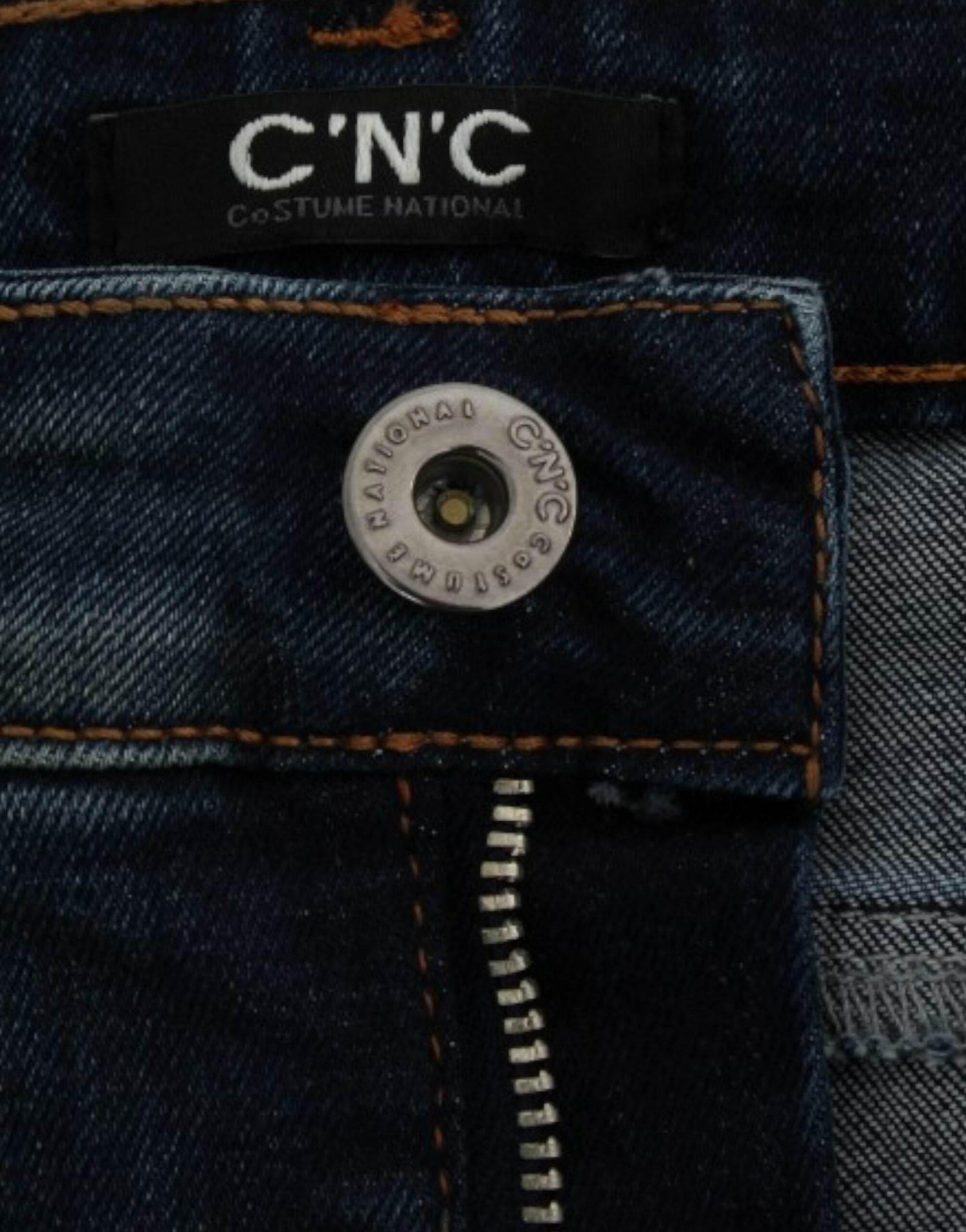 Costume National Chic Blue Straight Leg Designer Jeans - Hilstor