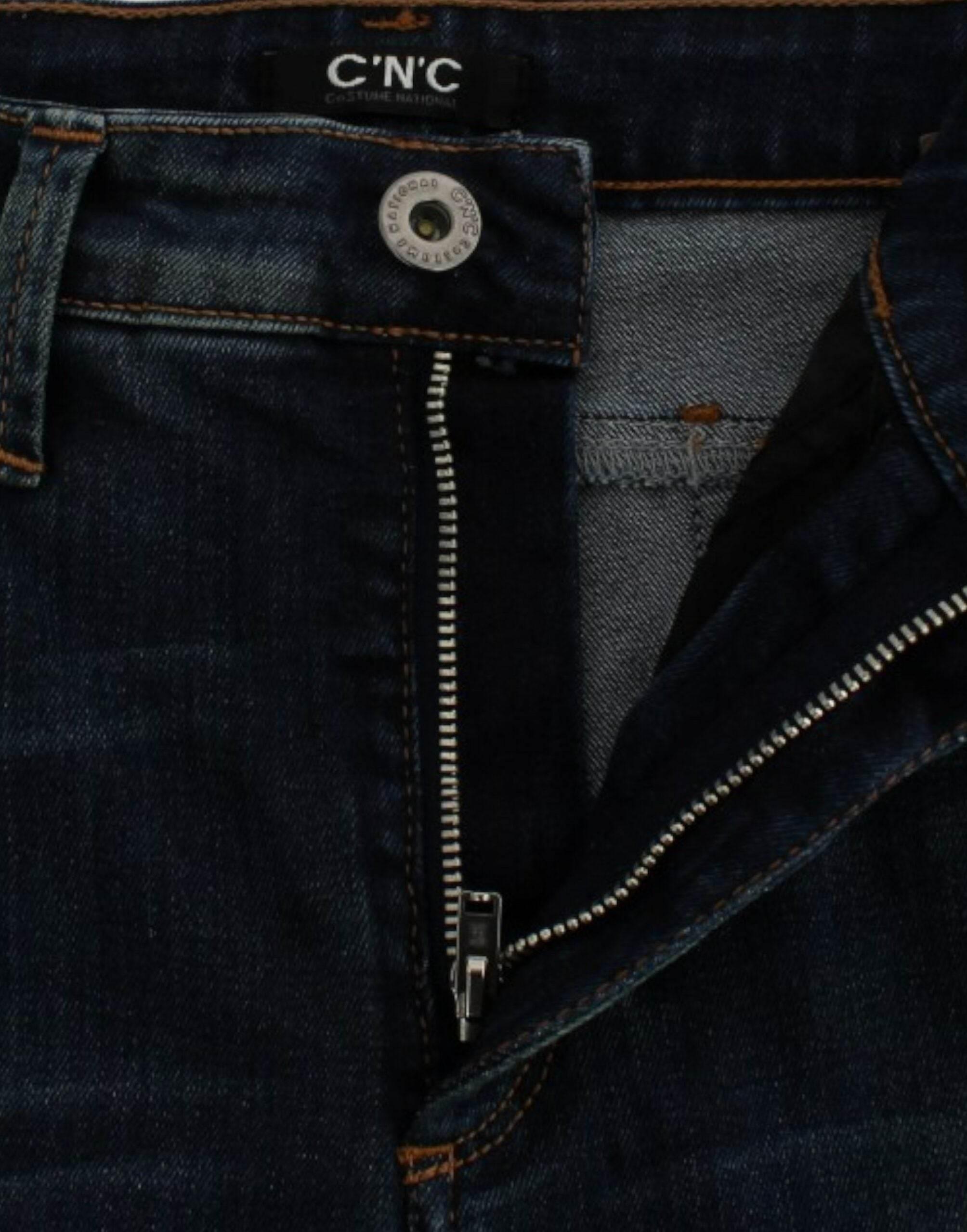 Costume National Chic Blue Straight Leg Designer Jeans - Hilstor