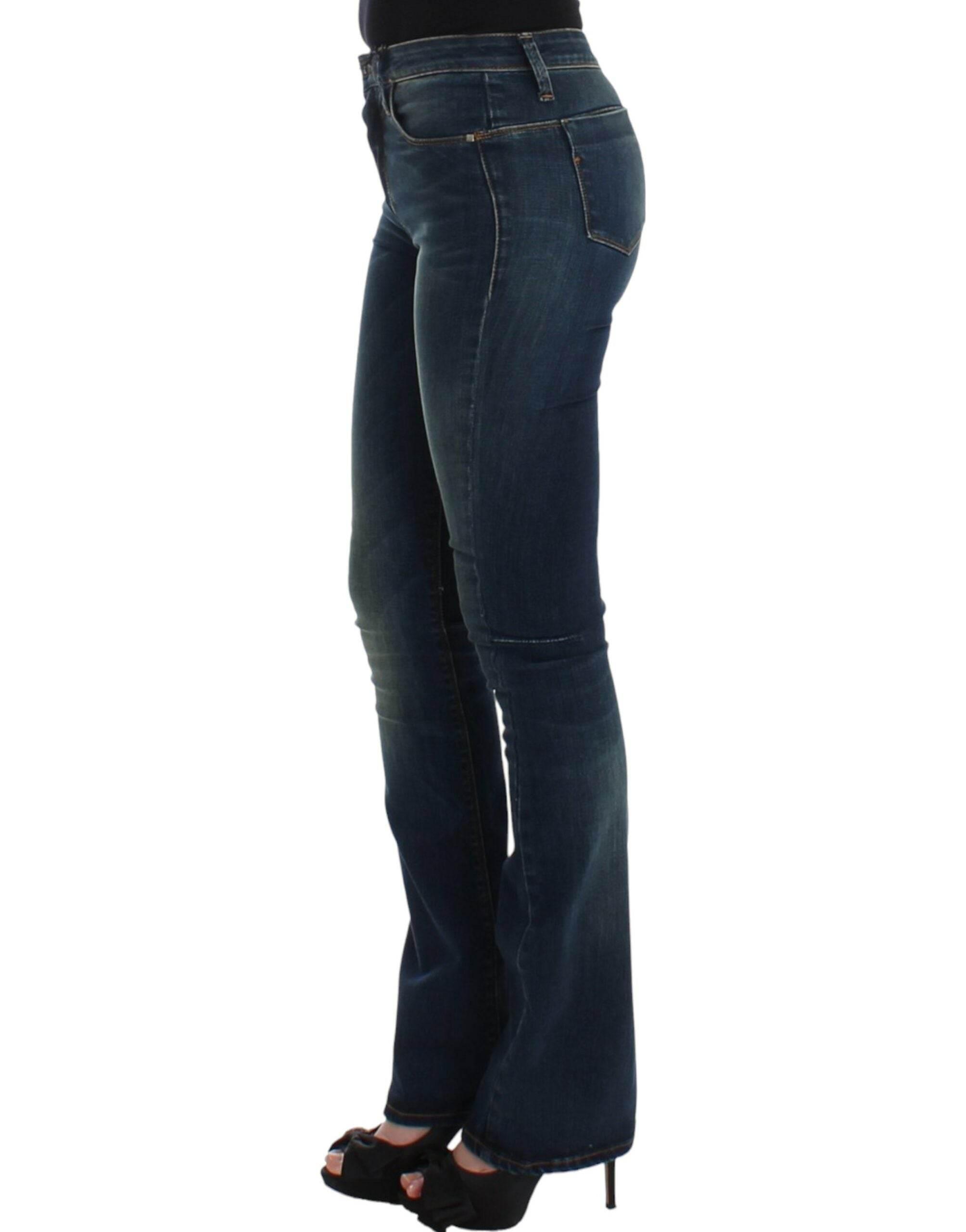 Costume National Chic Blue Straight Leg Designer Jeans - Hilstor