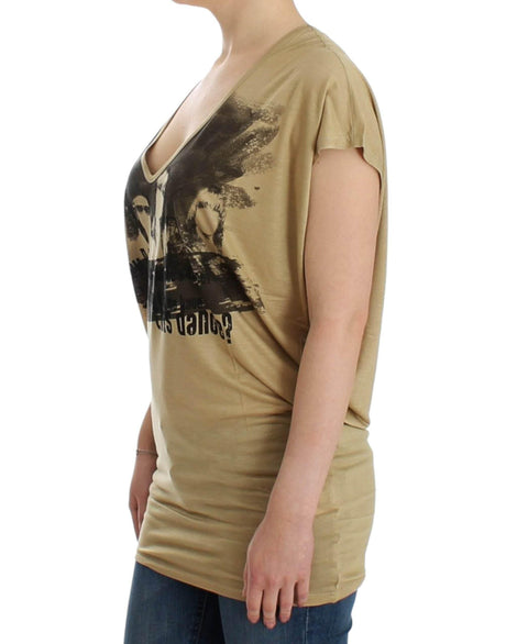 Costume National Beige motive print t-shirt - Hilstor