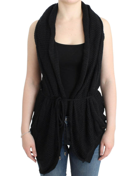 Costume National Black sleeveless knitted cardigan - Hilstor