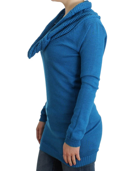 Costume National Blue knitted scoopneck sweater - Hilstor